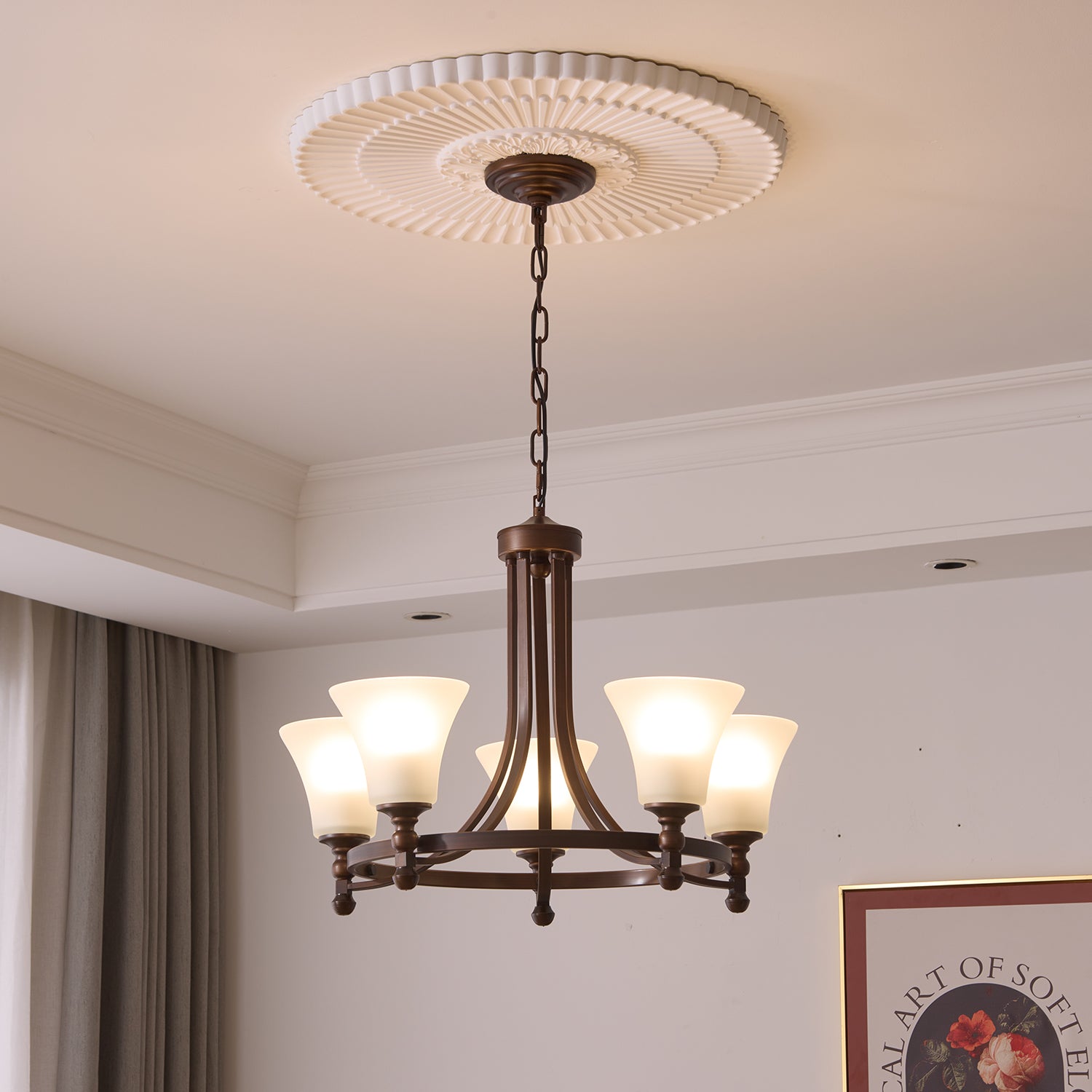Celestine Traditional Elegance Vintage Glow Chandelier-Neutral Decor