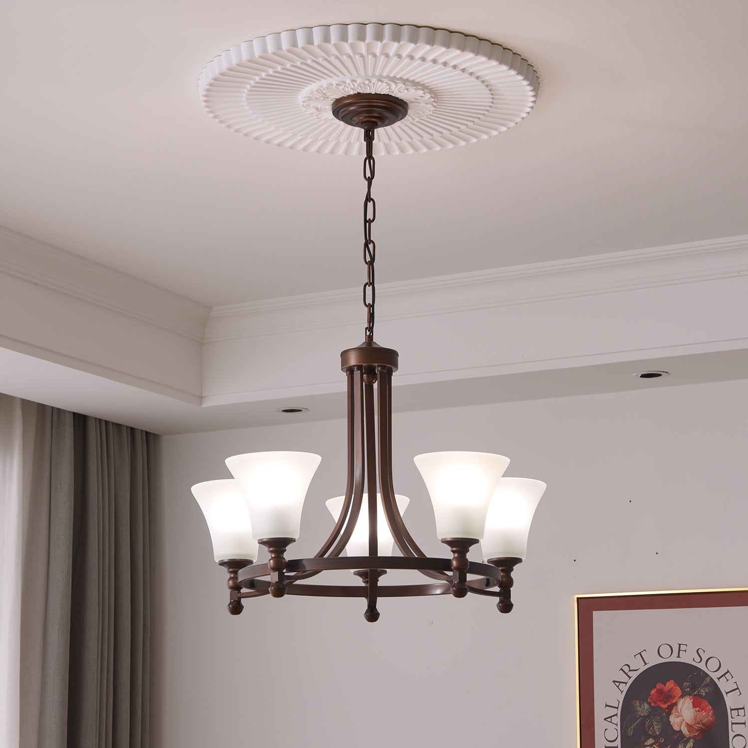 Celestine Traditional Elegance Vintage Glow Chandelier-Neutral Decor