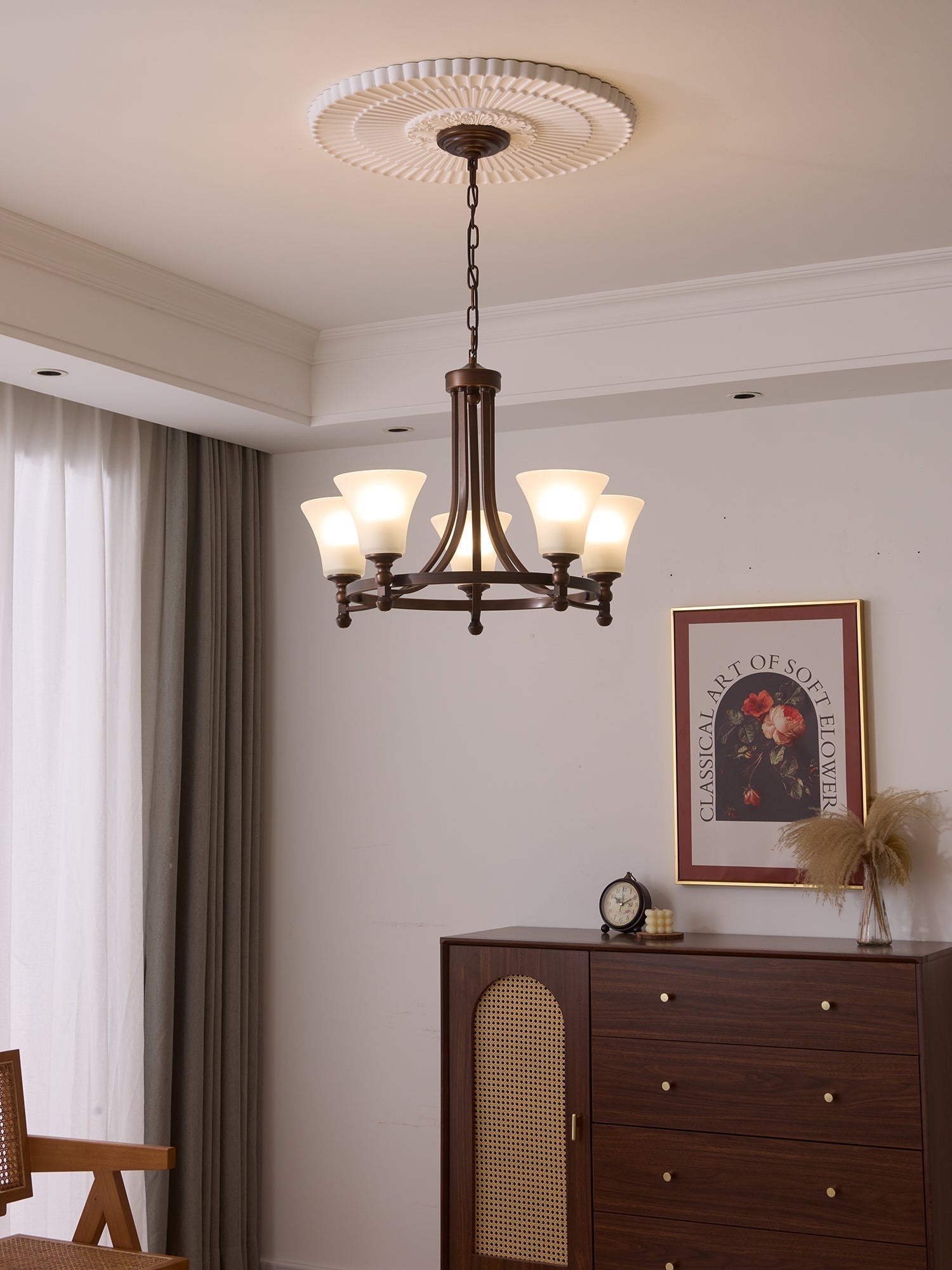 Celestine Traditional Elegance Vintage Glow Chandelier-Neutral Decor