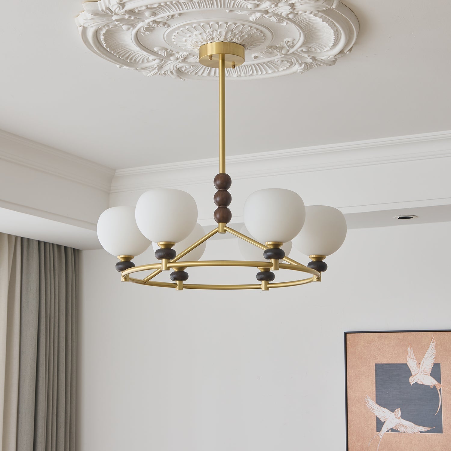 Nydoriel Premium Nordic Art Brass Wood Chandelier-Neutral Decor