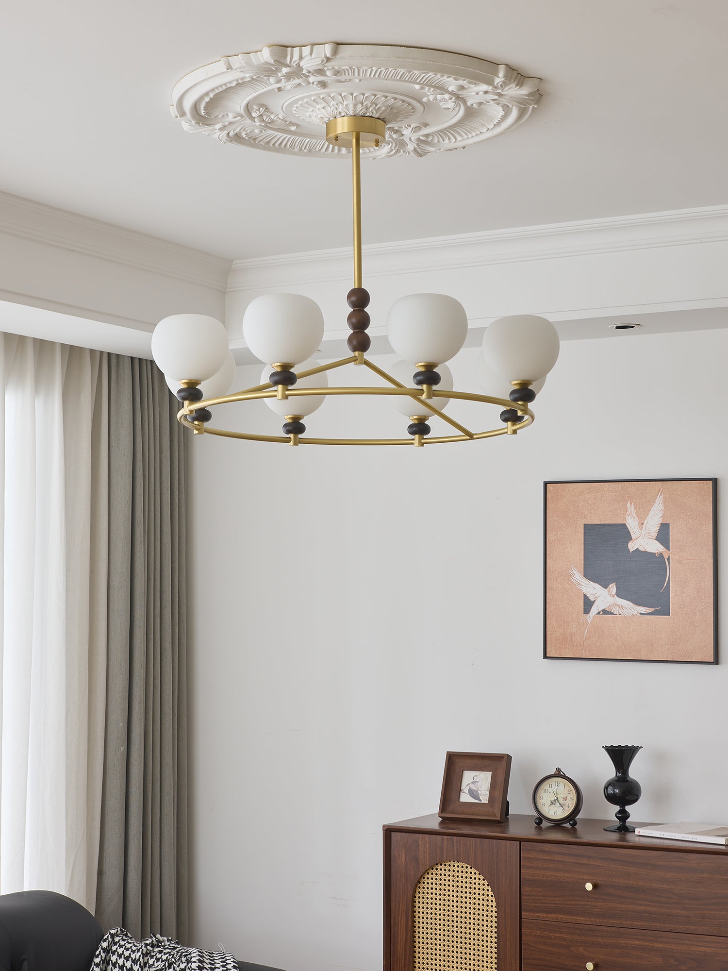 Nydoriel Premium Nordic Art Brass Wood Chandelier-Neutral Decor