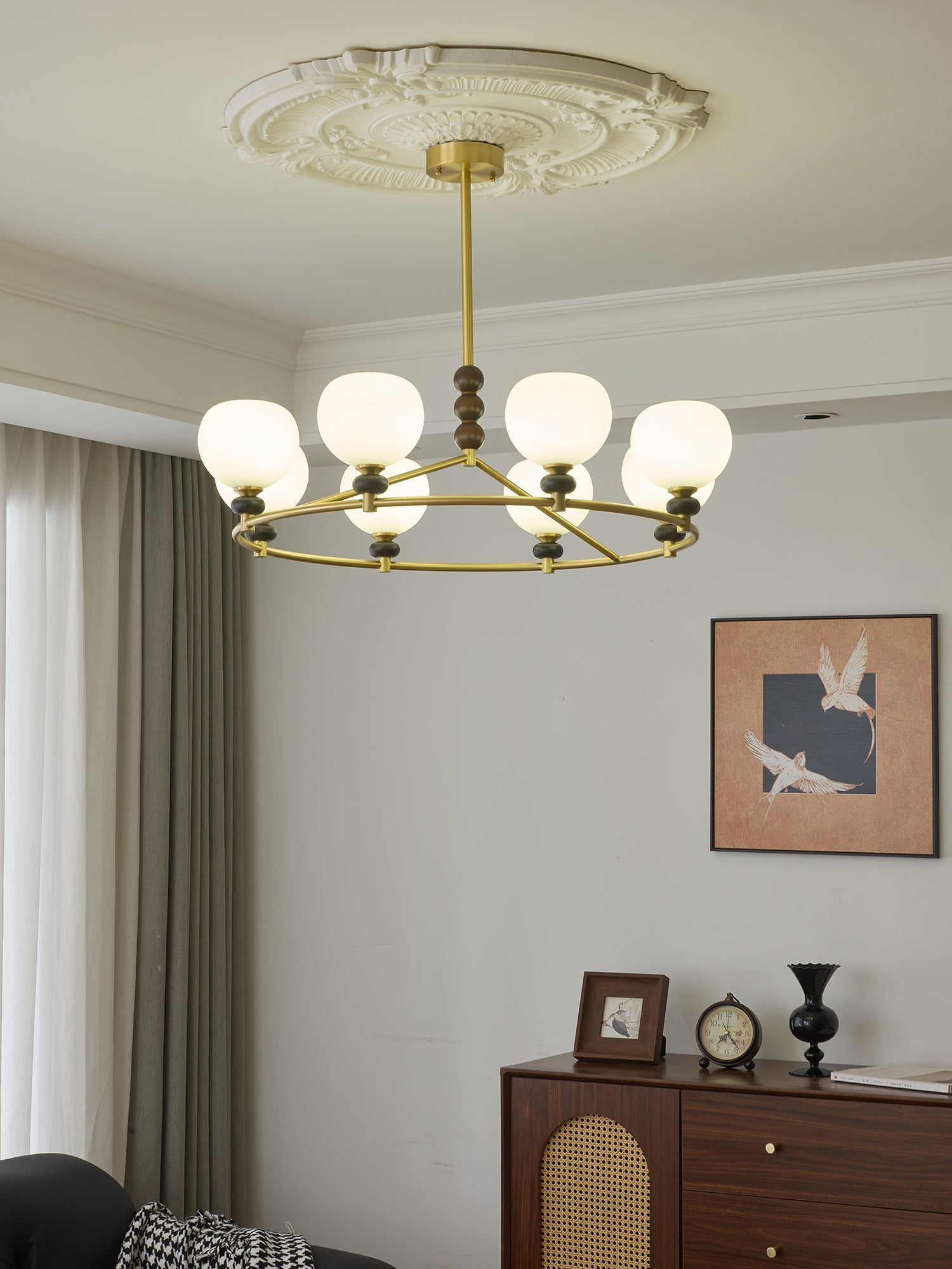Nydoriel Premium Nordic Art Brass Wood Chandelier-Neutral Decor