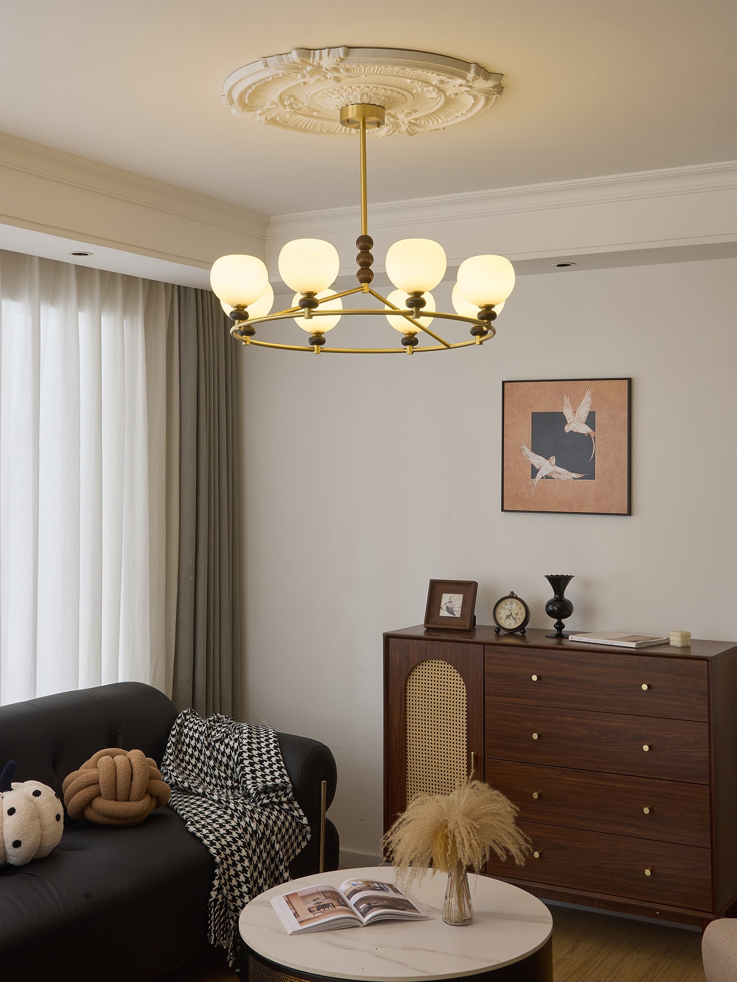Nydoriel Premium Nordic Art Brass Wood Chandelier-Neutral Decor