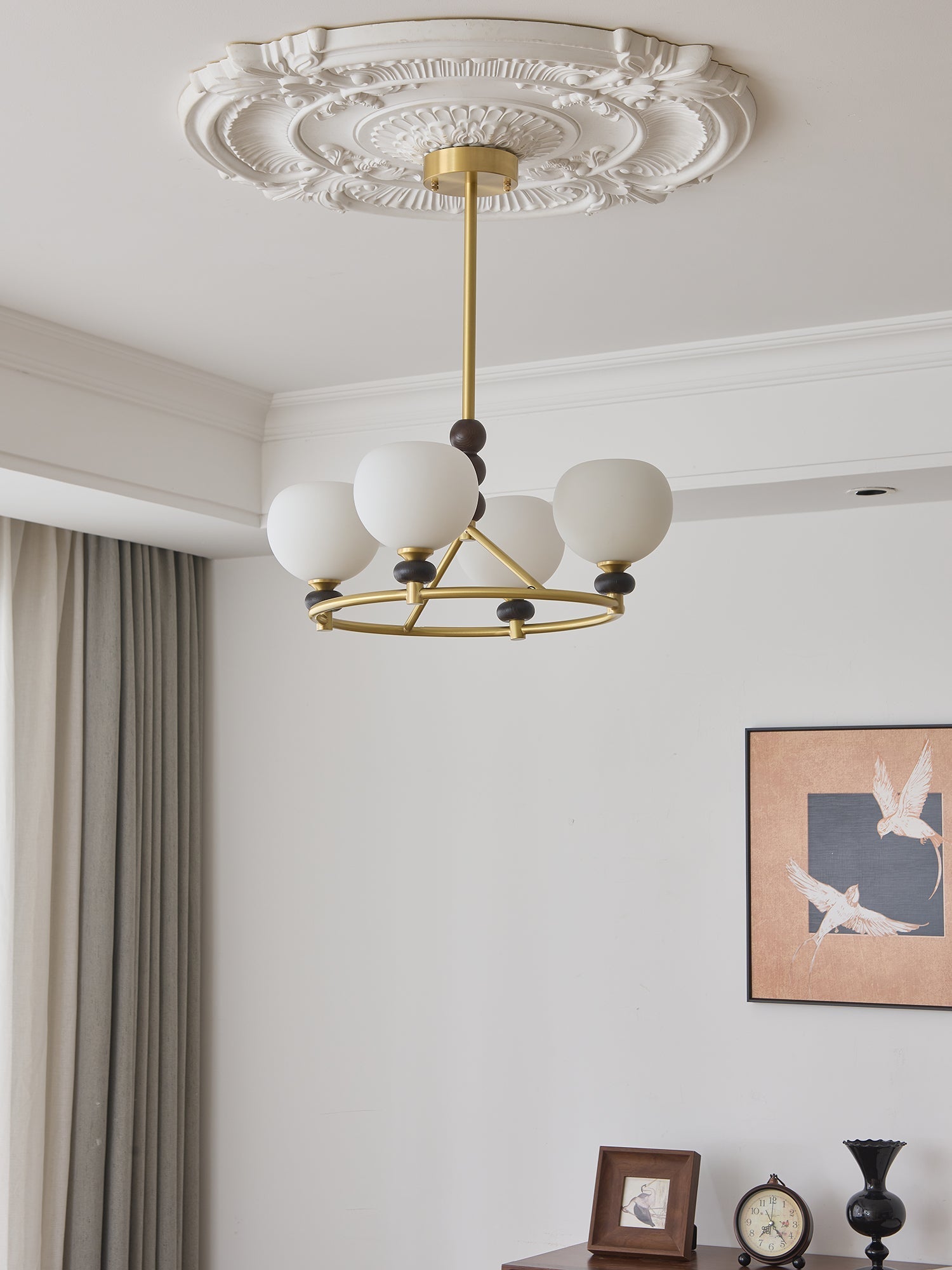Nydoriel Premium Nordic Art Brass Wood Chandelier-Neutral Decor