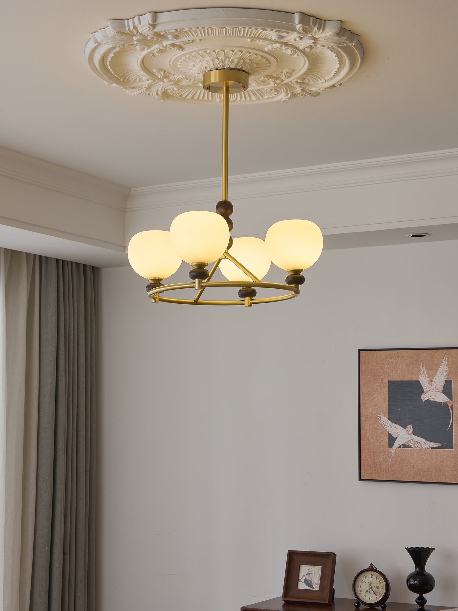 Nydoriel Premium Nordic Art Brass Wood Chandelier-Neutral Decor