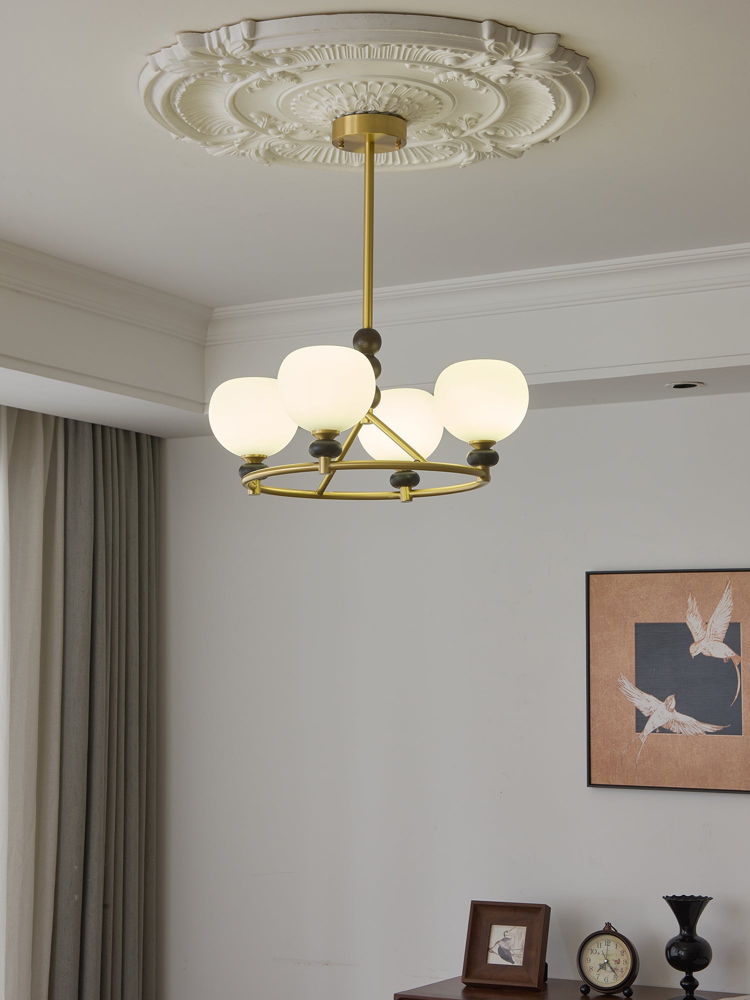Nydoriel Premium Nordic Art Brass Wood Chandelier-Neutral Decor