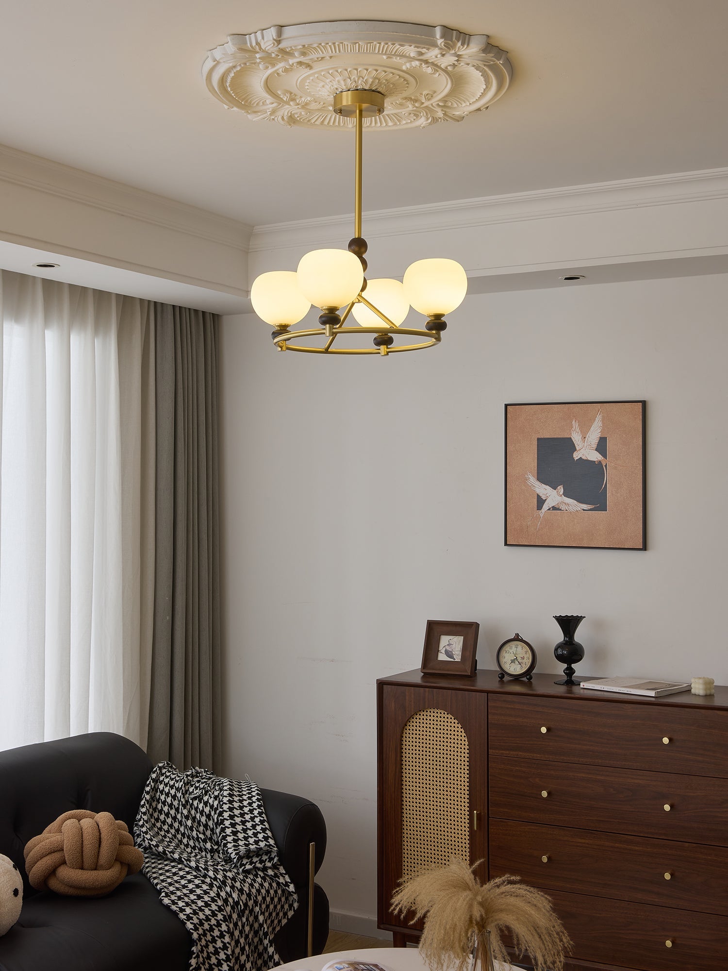 Nydoriel Premium Nordic Art Brass Wood Chandelier-Neutral Decor