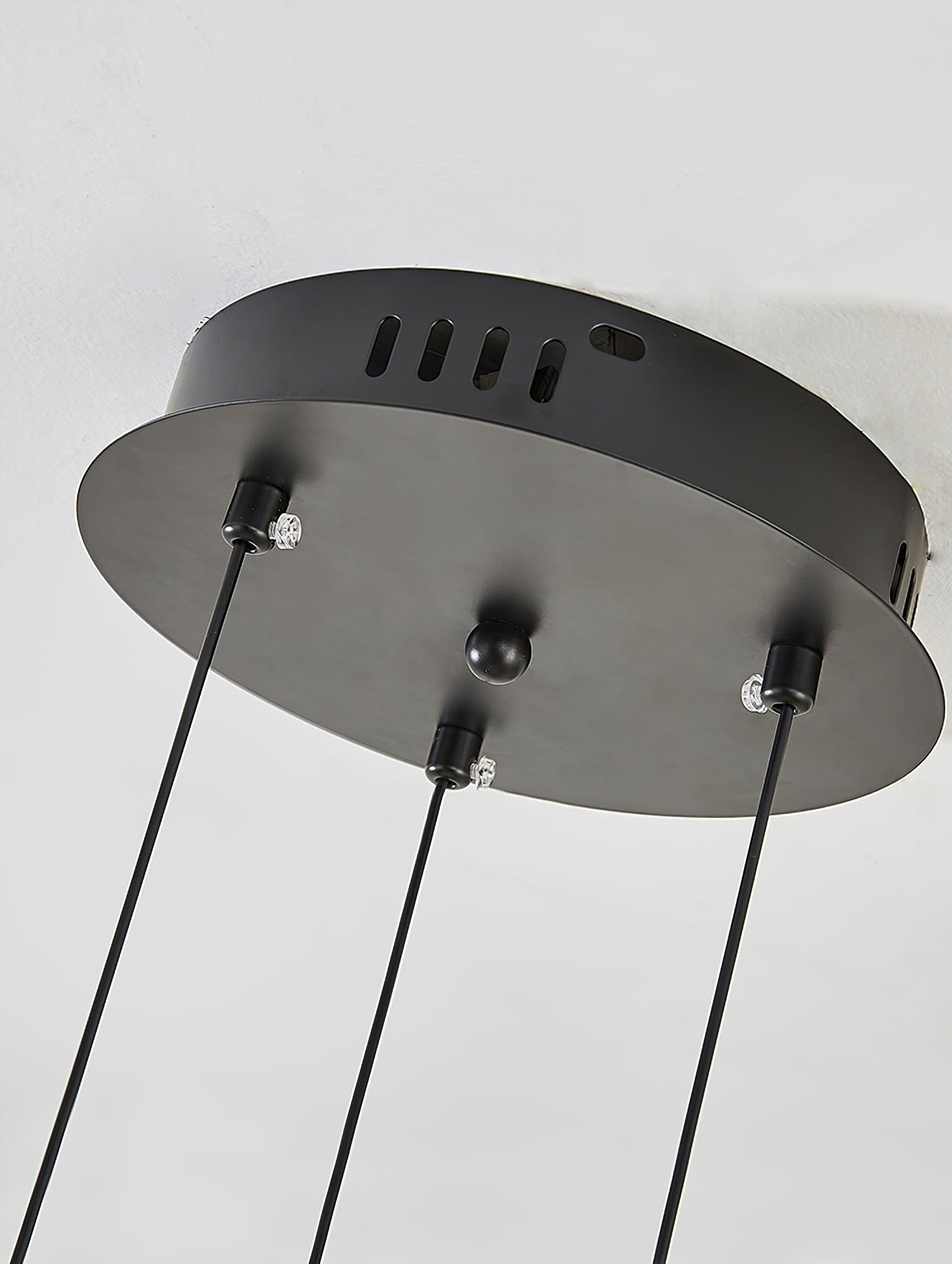 Chandelier Black White Rods and Globe Modern-Neutral Decor