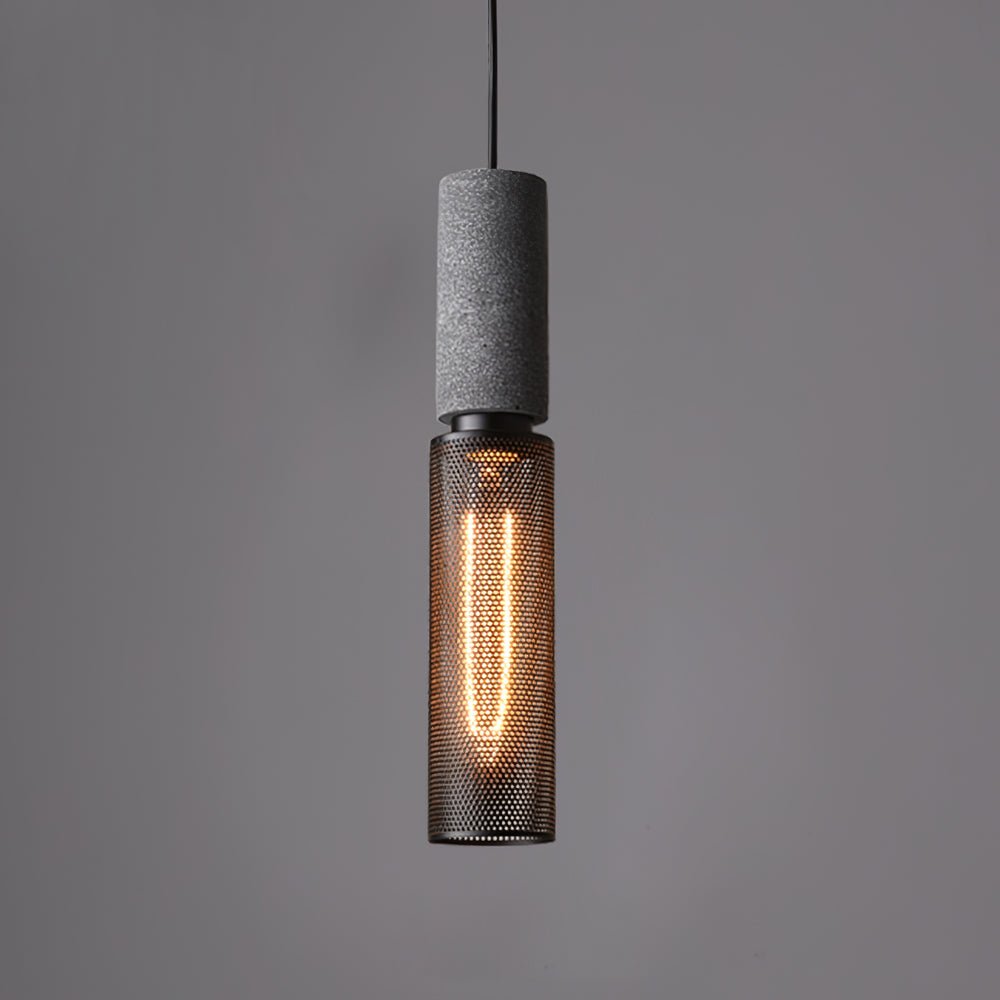 Noveno Cement Mesh Pendant Light-Neutral Decor