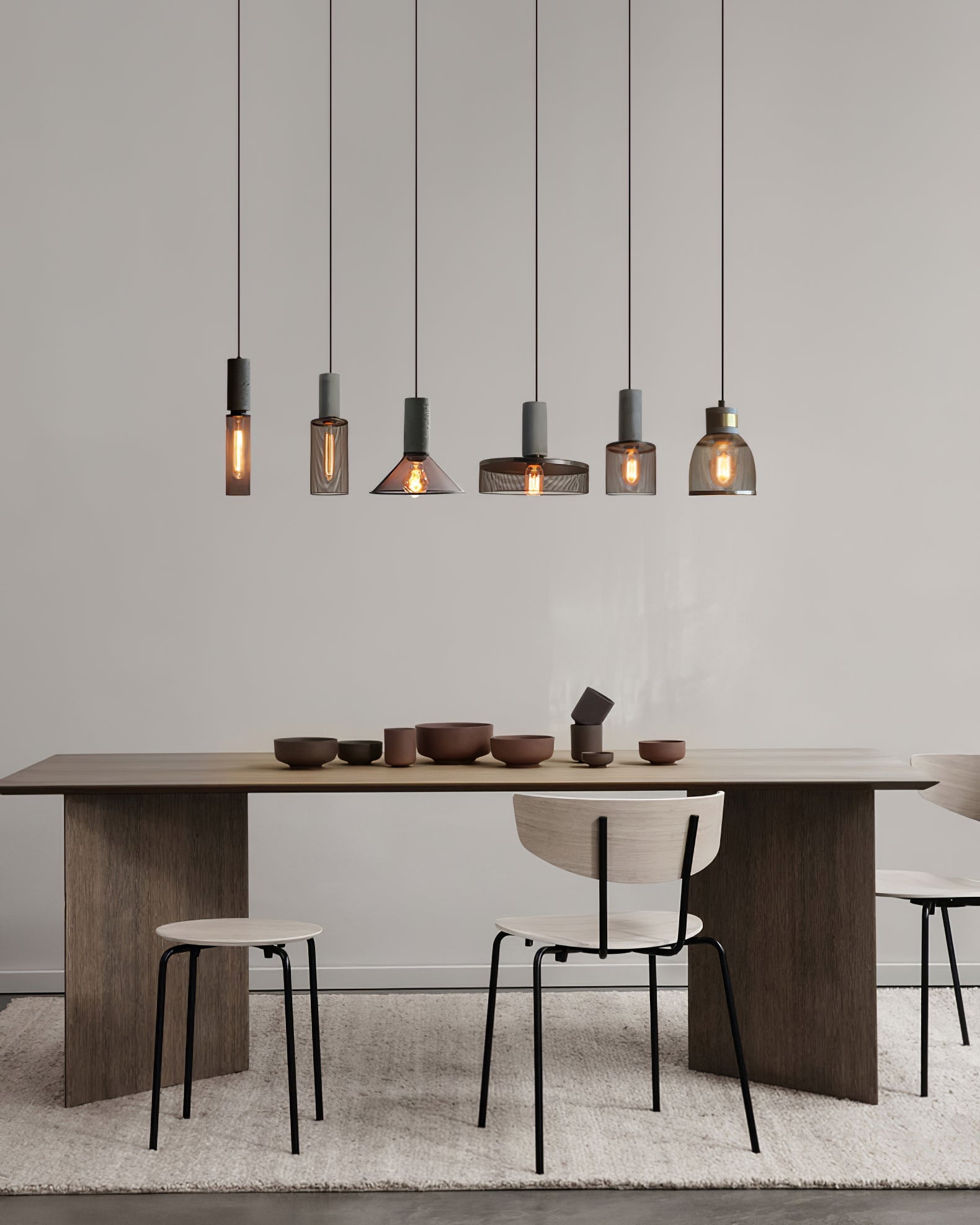 Noveno Cement Mesh Pendant Light-Neutral Decor