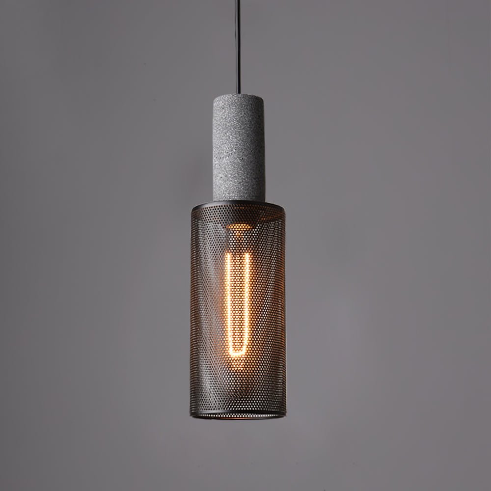 Noveno Cement Mesh Pendant Light-Neutral Decor