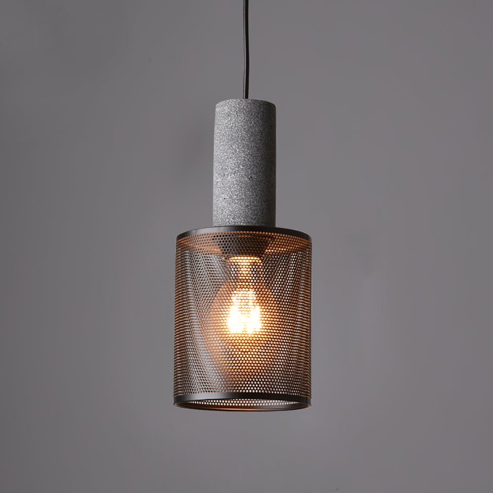 Noveno Cement Mesh Pendant Light-Neutral Decor
