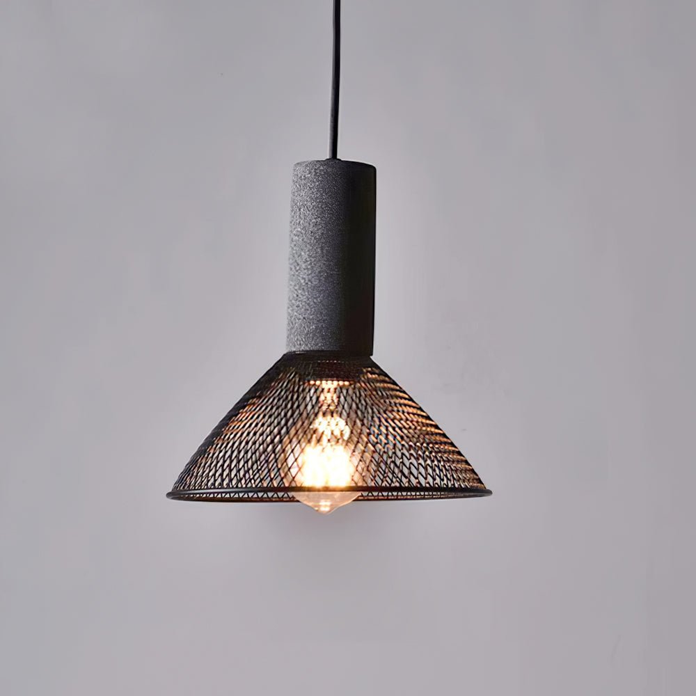 Noveno Cement Mesh Pendant Light-Neutral Decor
