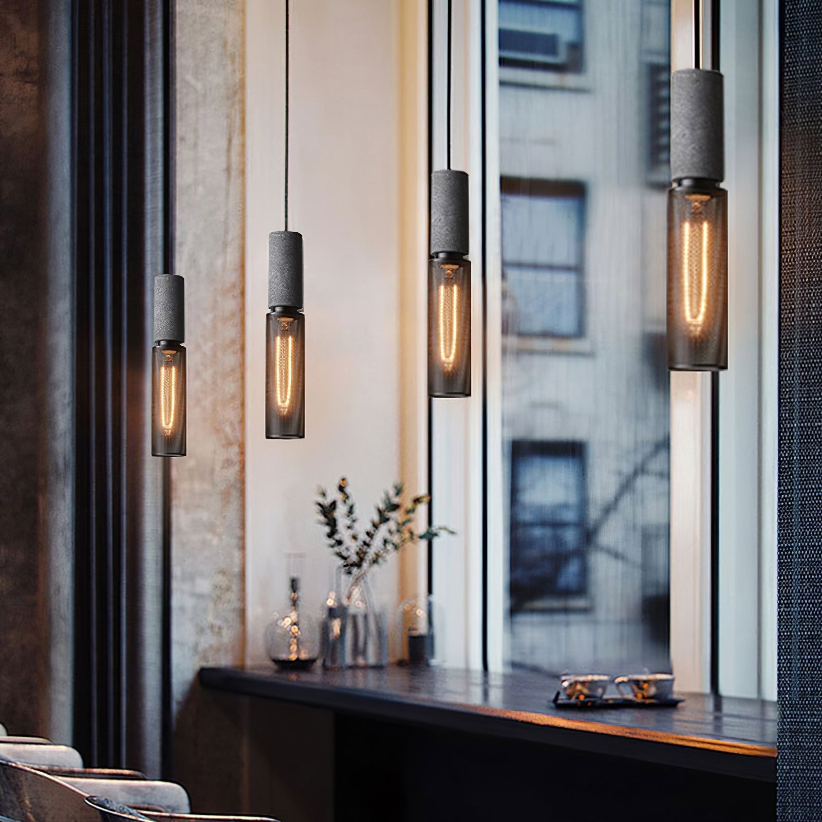 Noveno Cement Mesh Pendant Light-Neutral Decor
