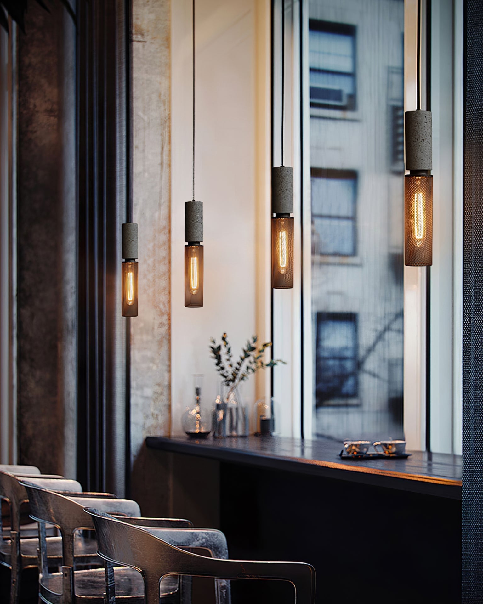 Noveno Cement Mesh Pendant Light-Neutral Decor