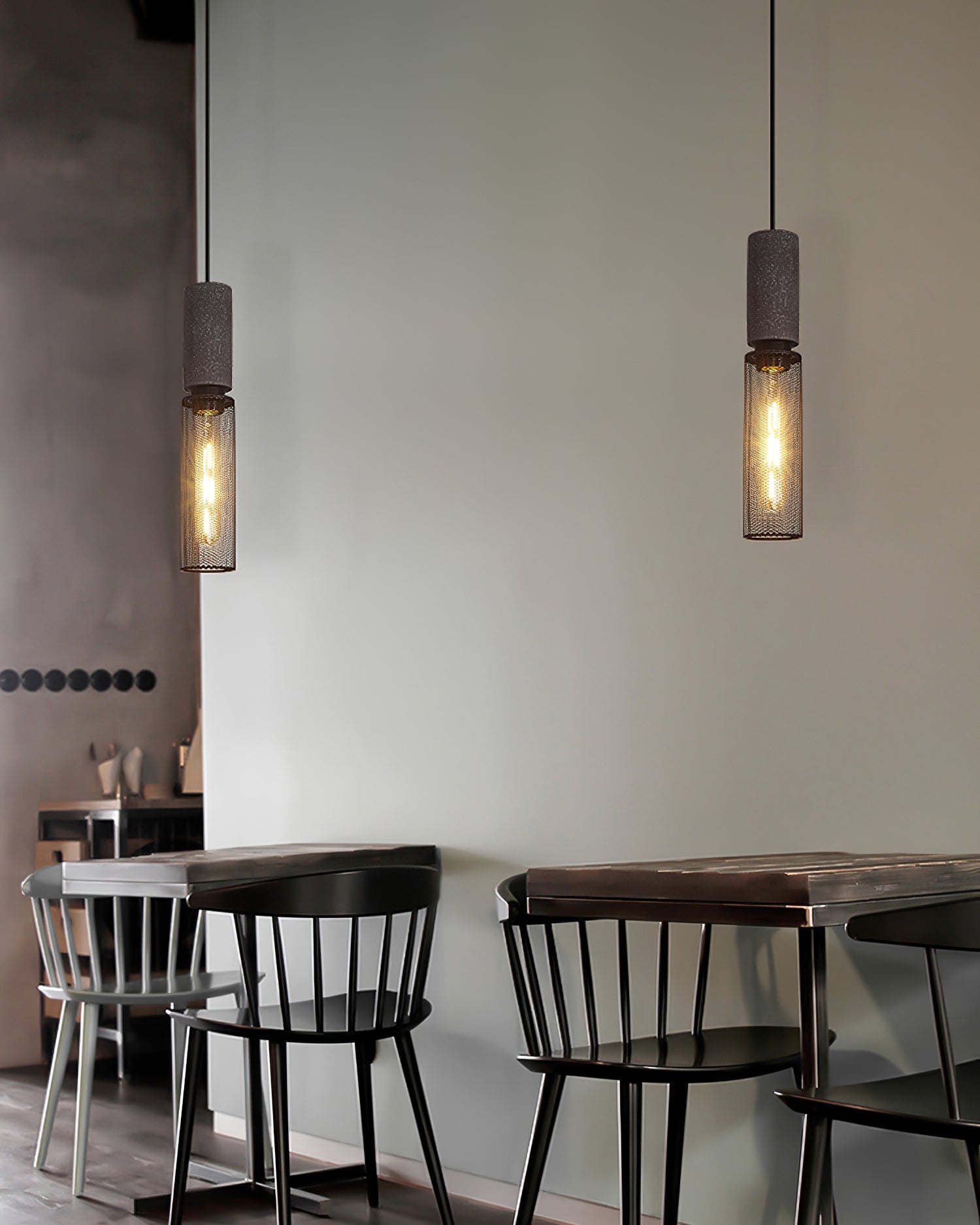 Noveno Cement Mesh Pendant Light-Neutral Decor