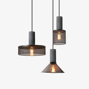 Noveno Cement Mesh Pendant Light-Neutral Decor