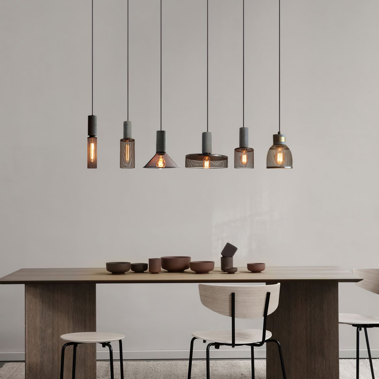 Noveno Cement Mesh Pendant Light-Neutral Decor