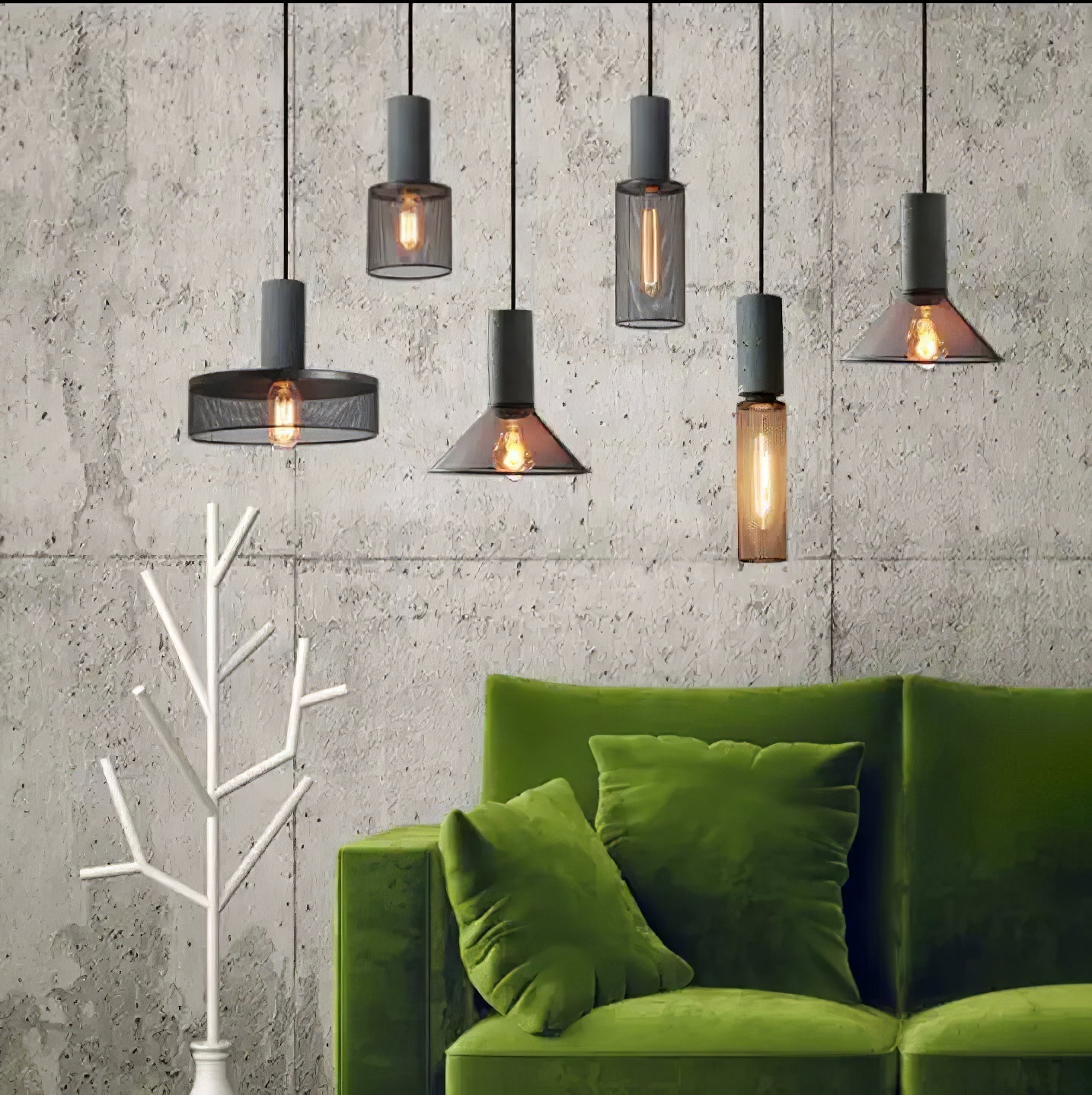 Noveno Cement Mesh Pendant Light-Neutral Decor