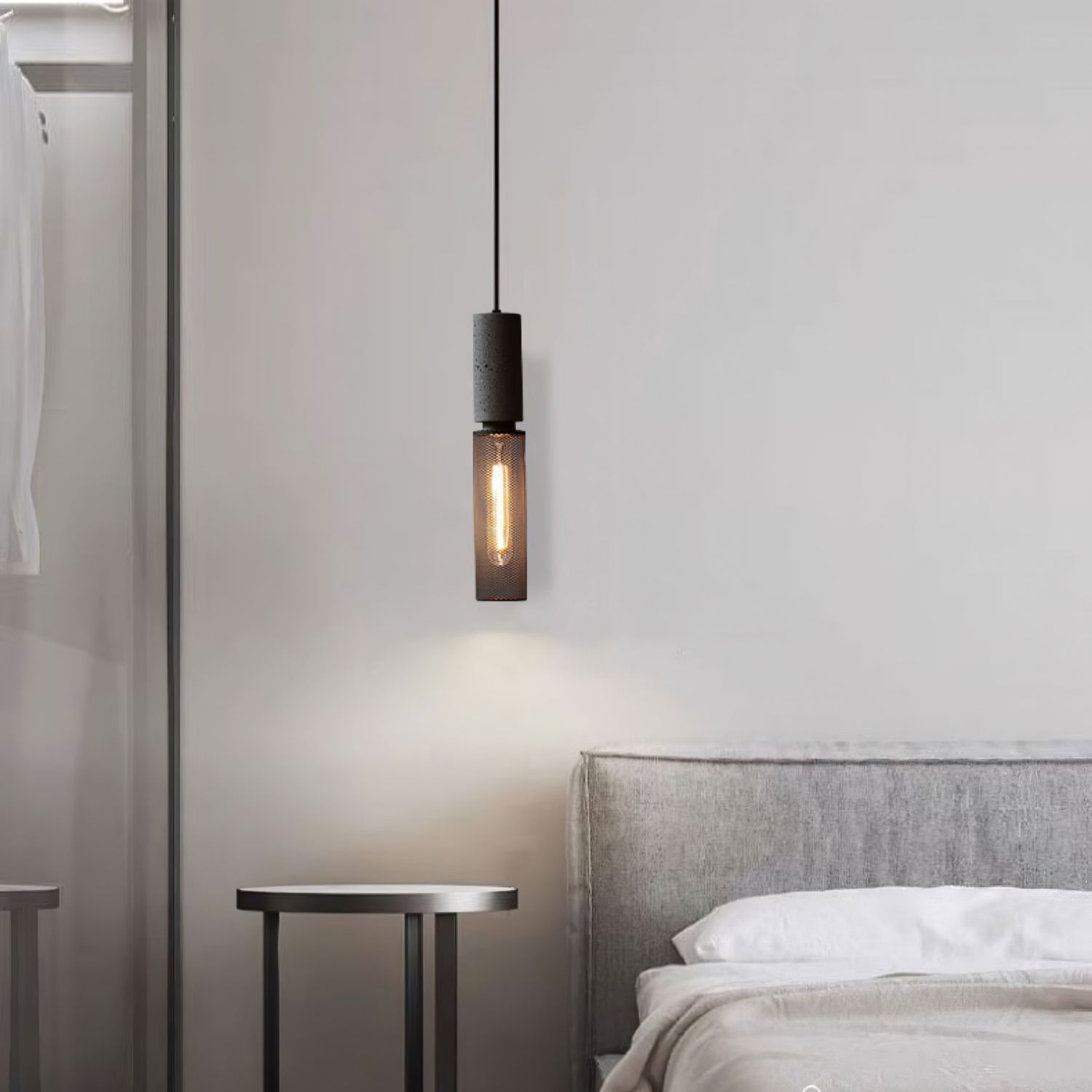 Noveno Cement Mesh Pendant Light-Neutral Decor