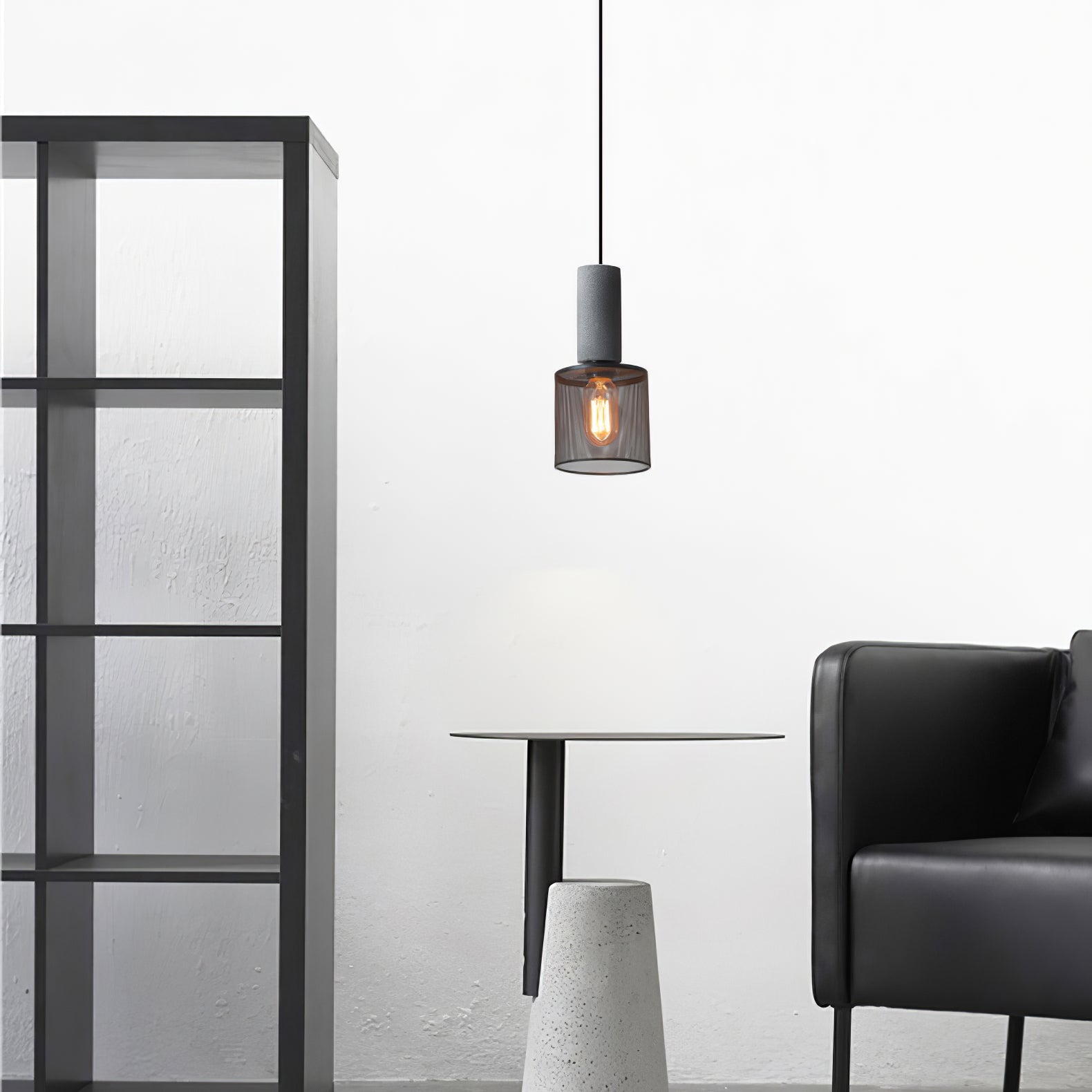 Noveno Cement Mesh Pendant Light-Neutral Decor