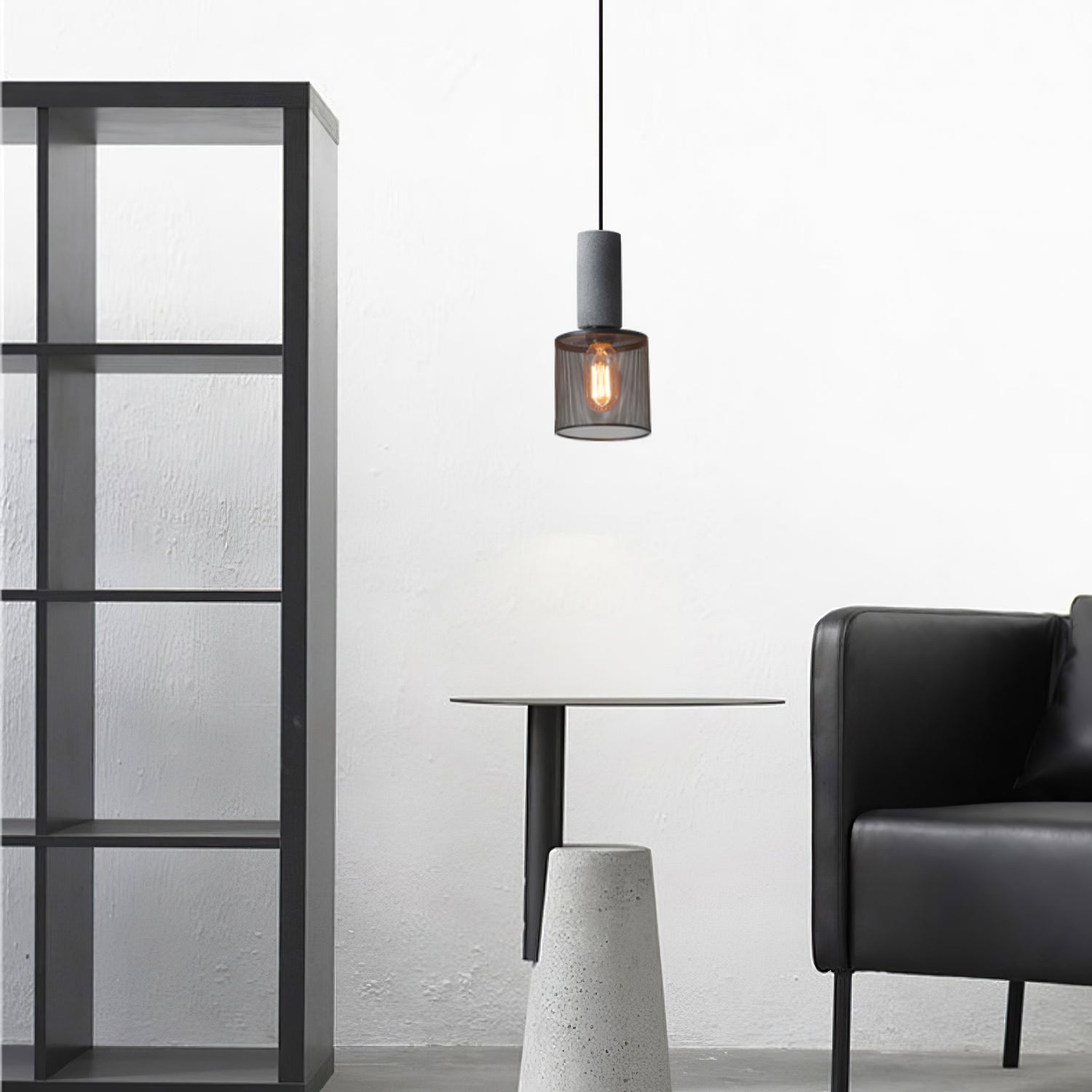 Noveno Cement Mesh Pendant Light-Neutral Decor