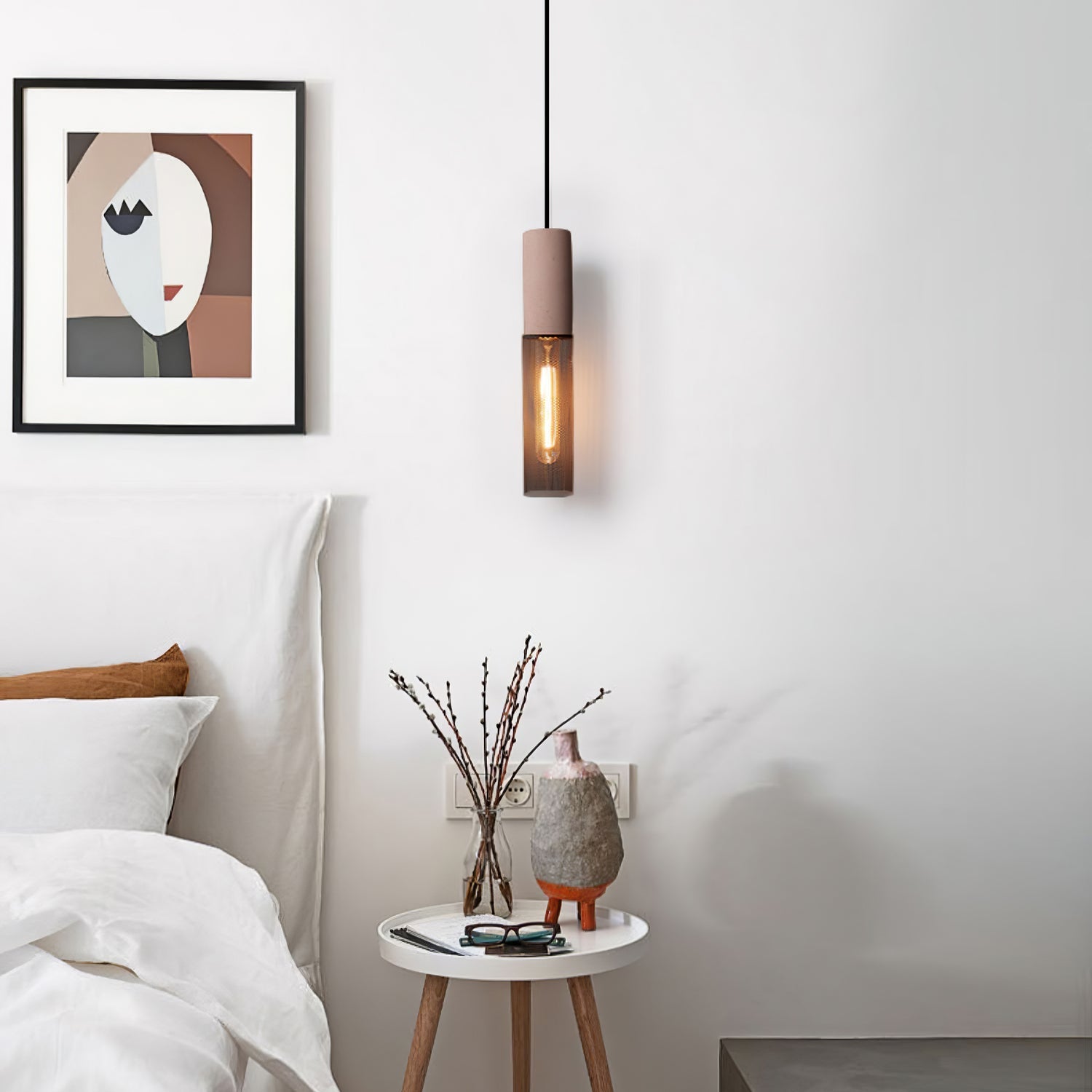 Noveno Cement Mesh Pendant Light-Neutral Decor