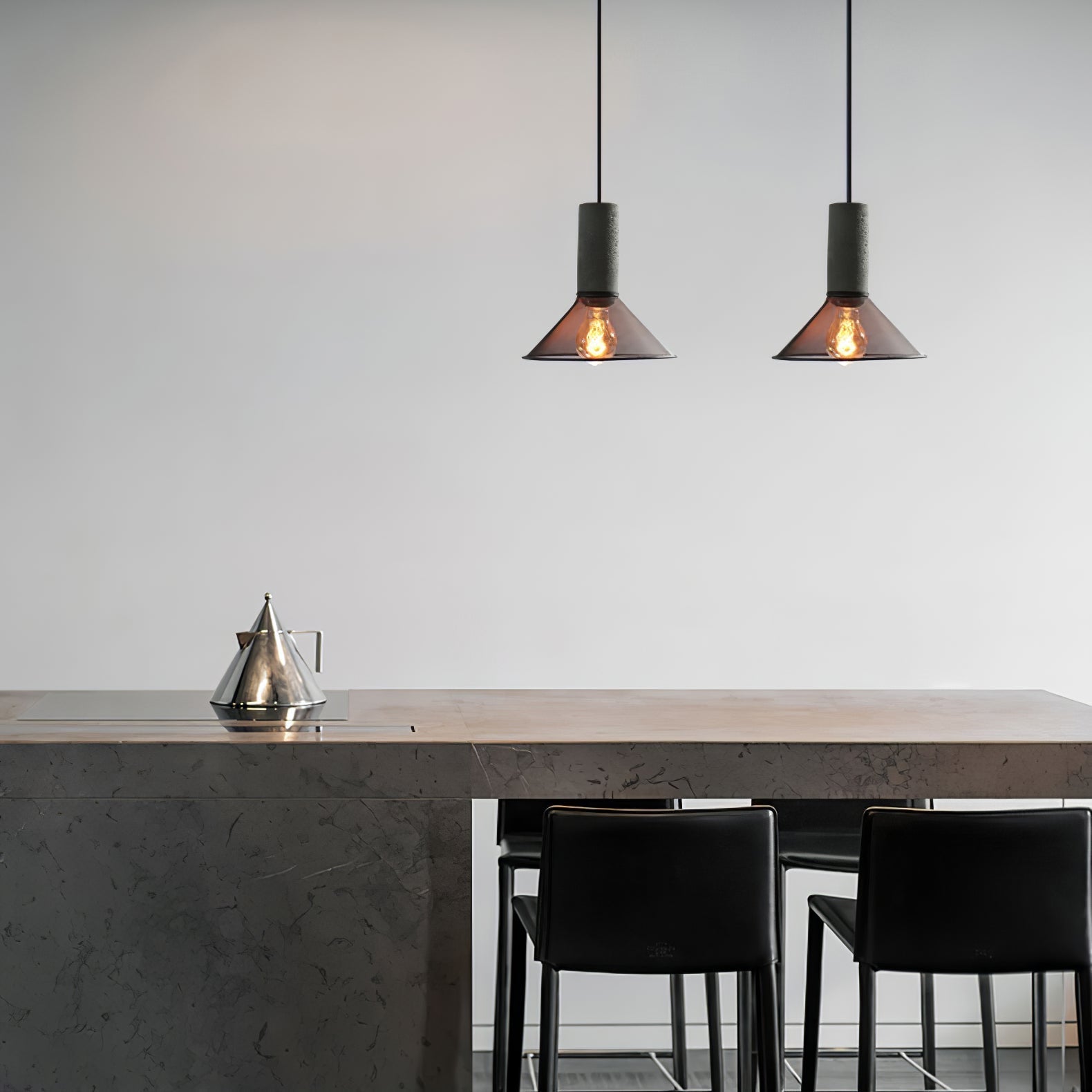 Noveno Cement Mesh Pendant Light-Neutral Decor