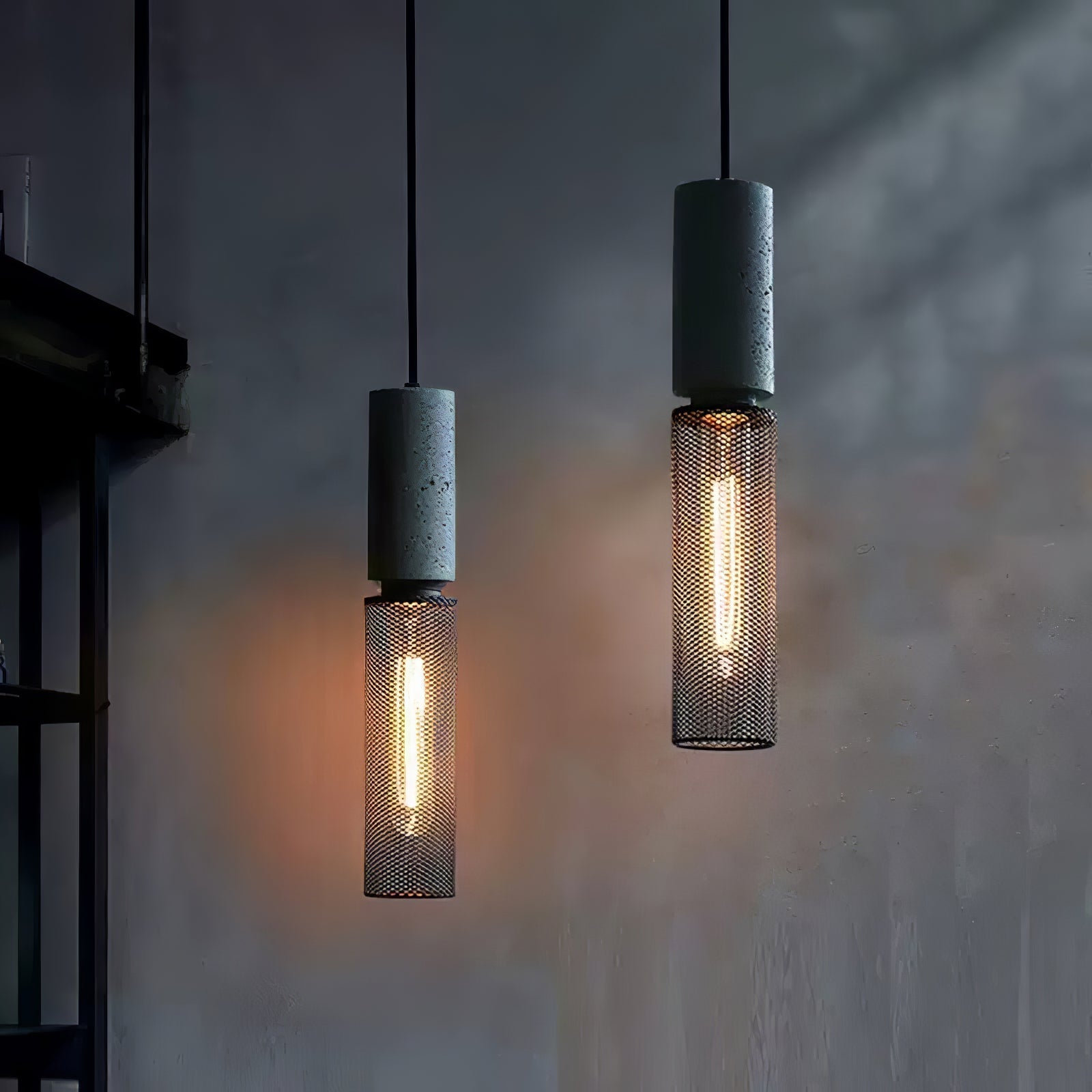 Noveno Cement Mesh Pendant Light-Neutral Decor