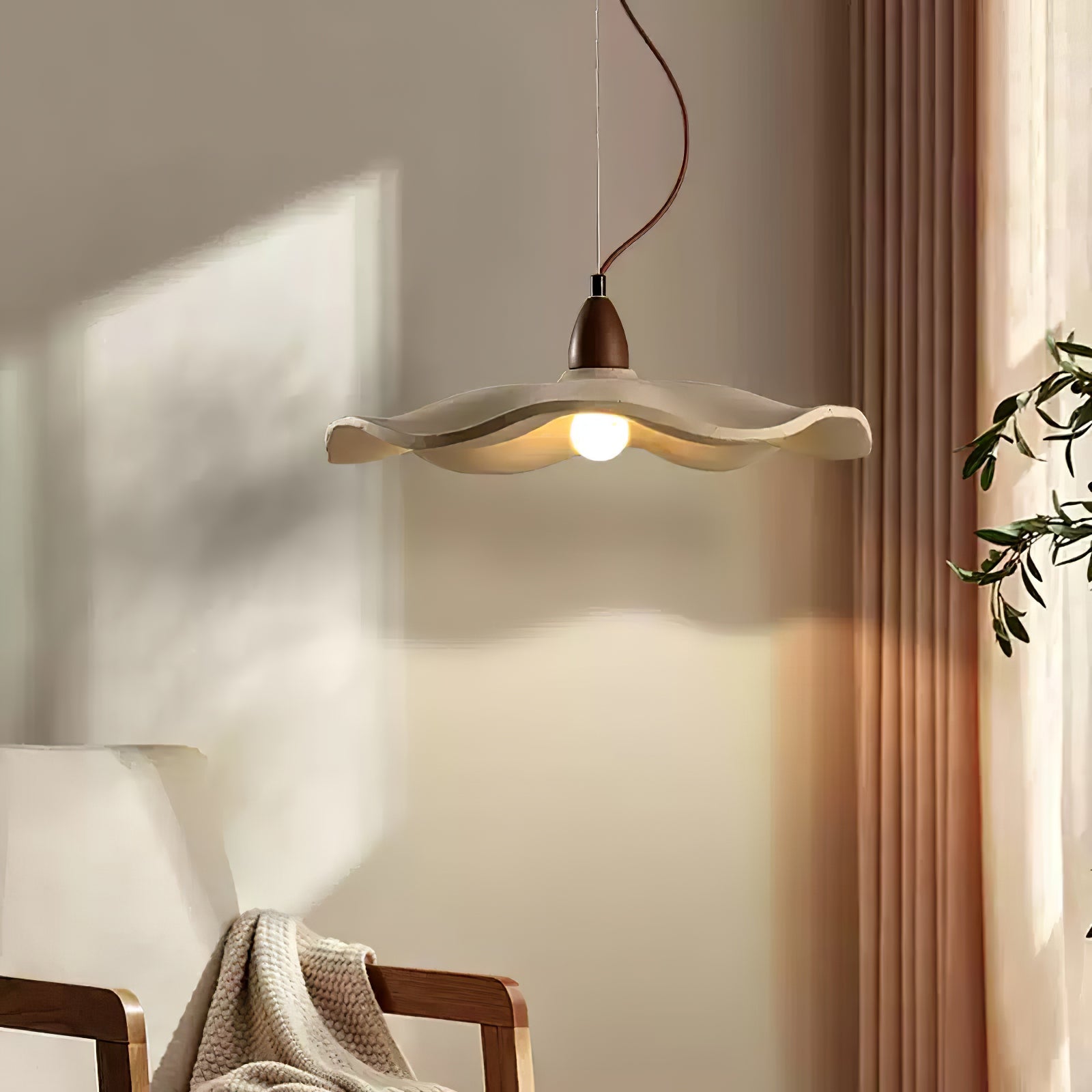 Siro Cement Wave Pendant Light-Neutral Decor