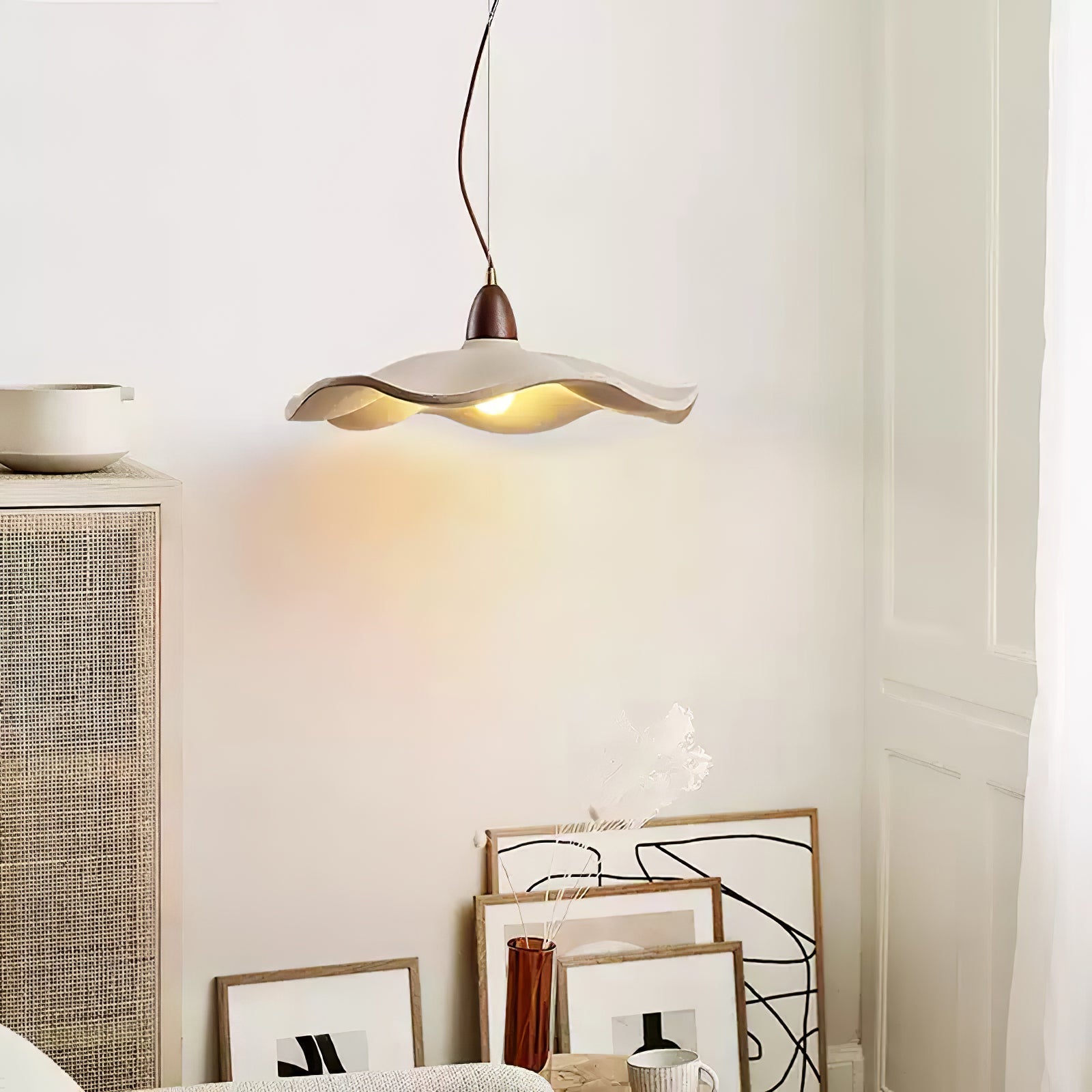 Siro Cement Wave Pendant Light-Neutral Decor