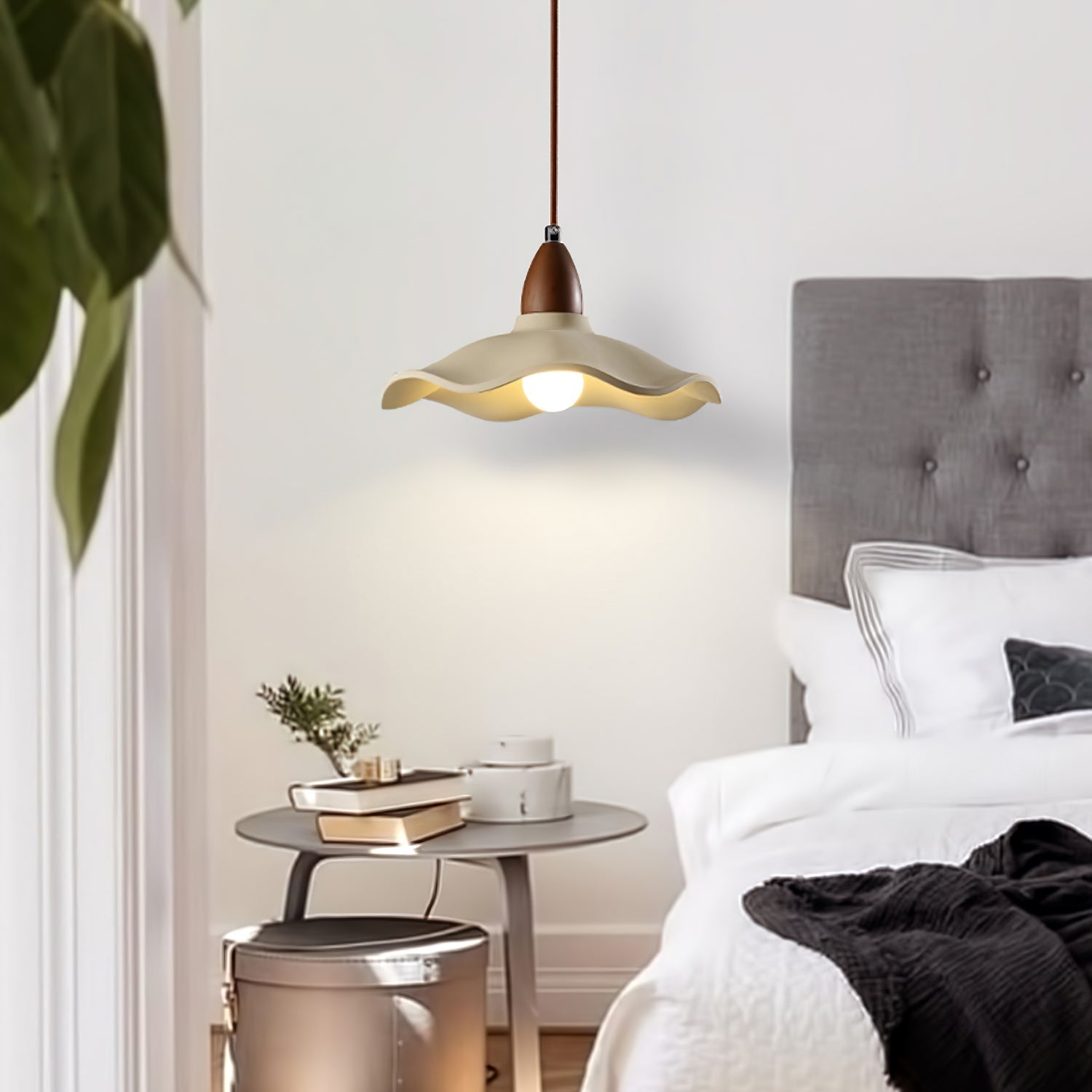 Siro Cement Wave Pendant Light-Neutral Decor