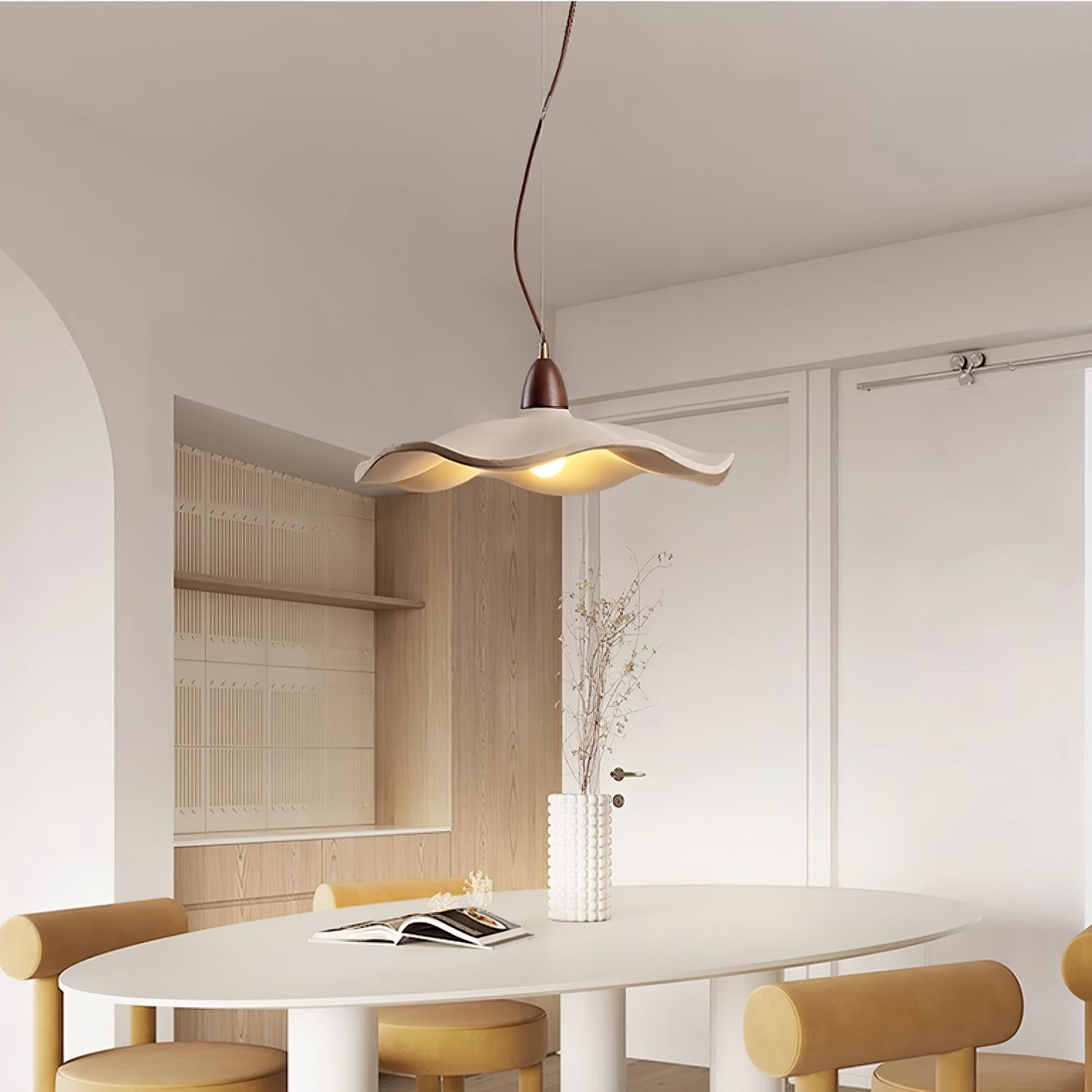 Siro Cement Wave Pendant Light-Neutral Decor