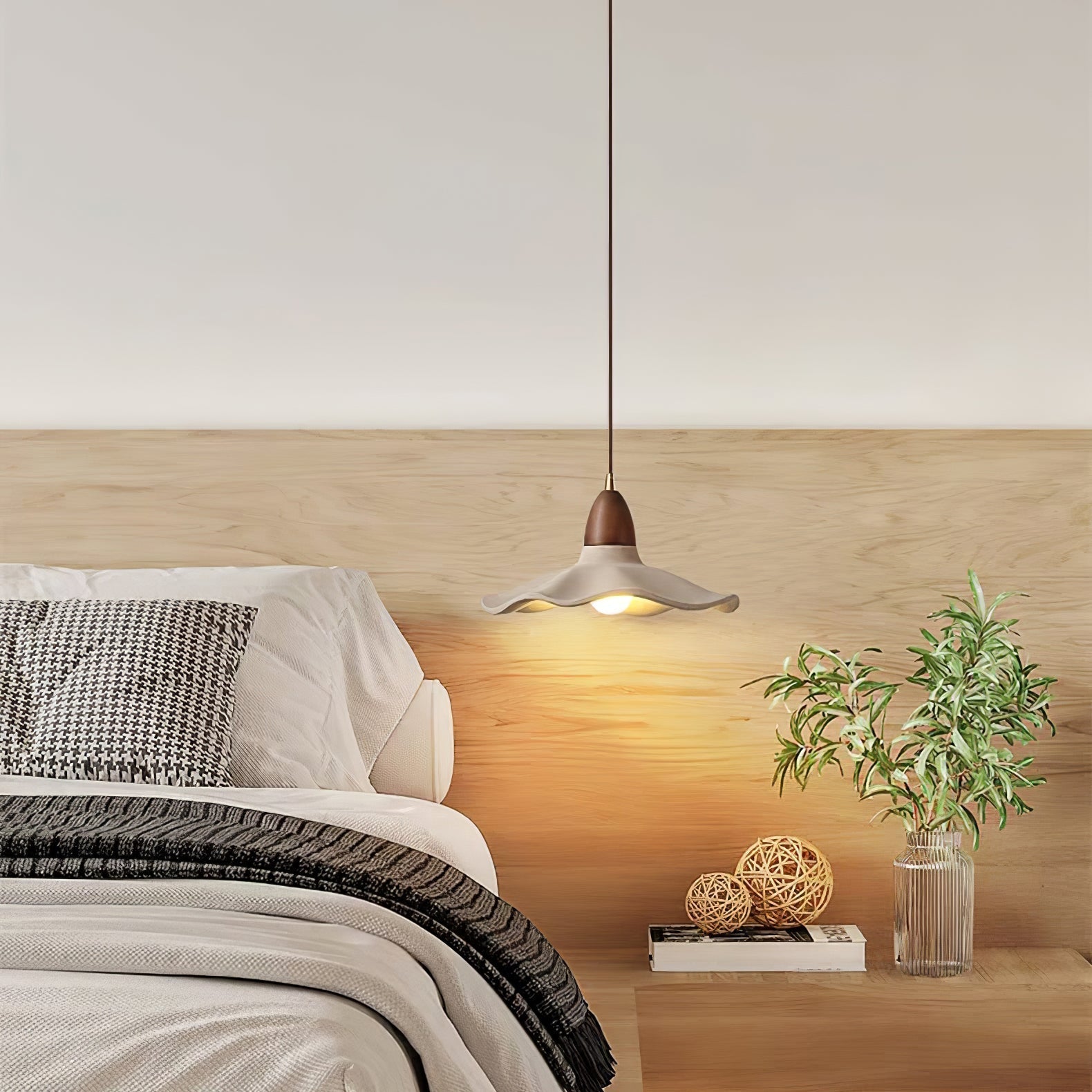 Siro Cement Wave Pendant Light-Neutral Decor