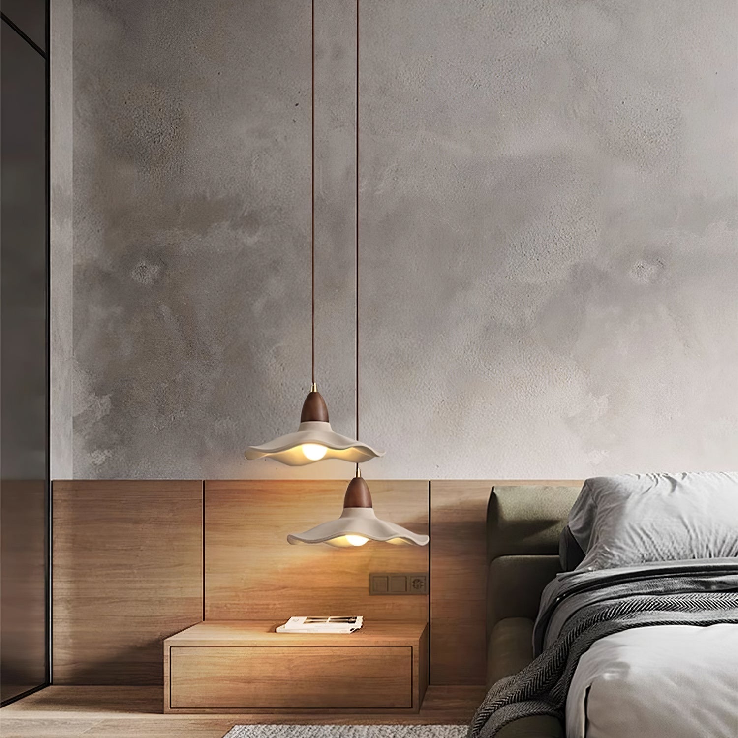 Siro Cement Wave Pendant Light-Neutral Decor