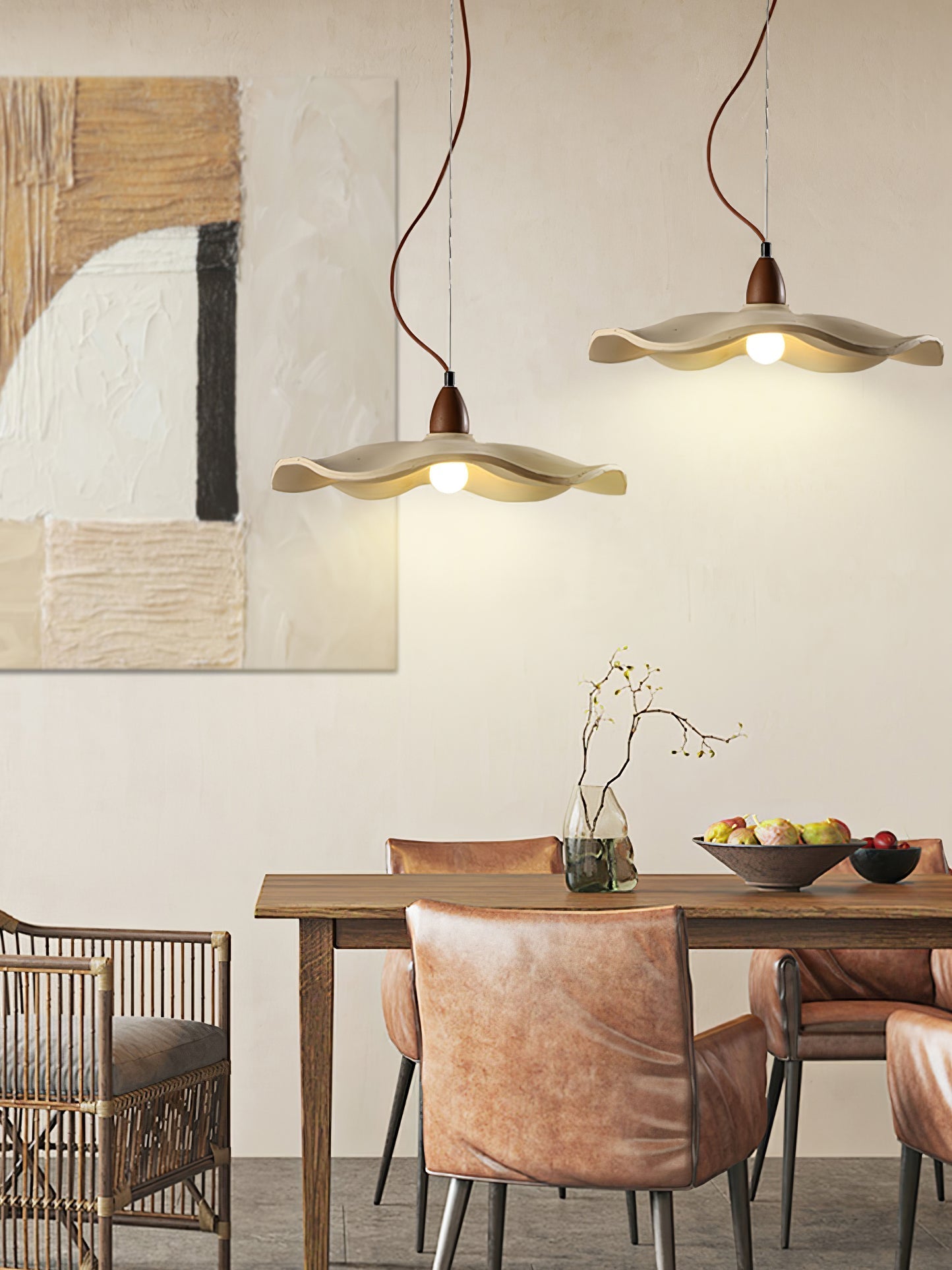 Siro Cement Wave Pendant Light-Neutral Decor