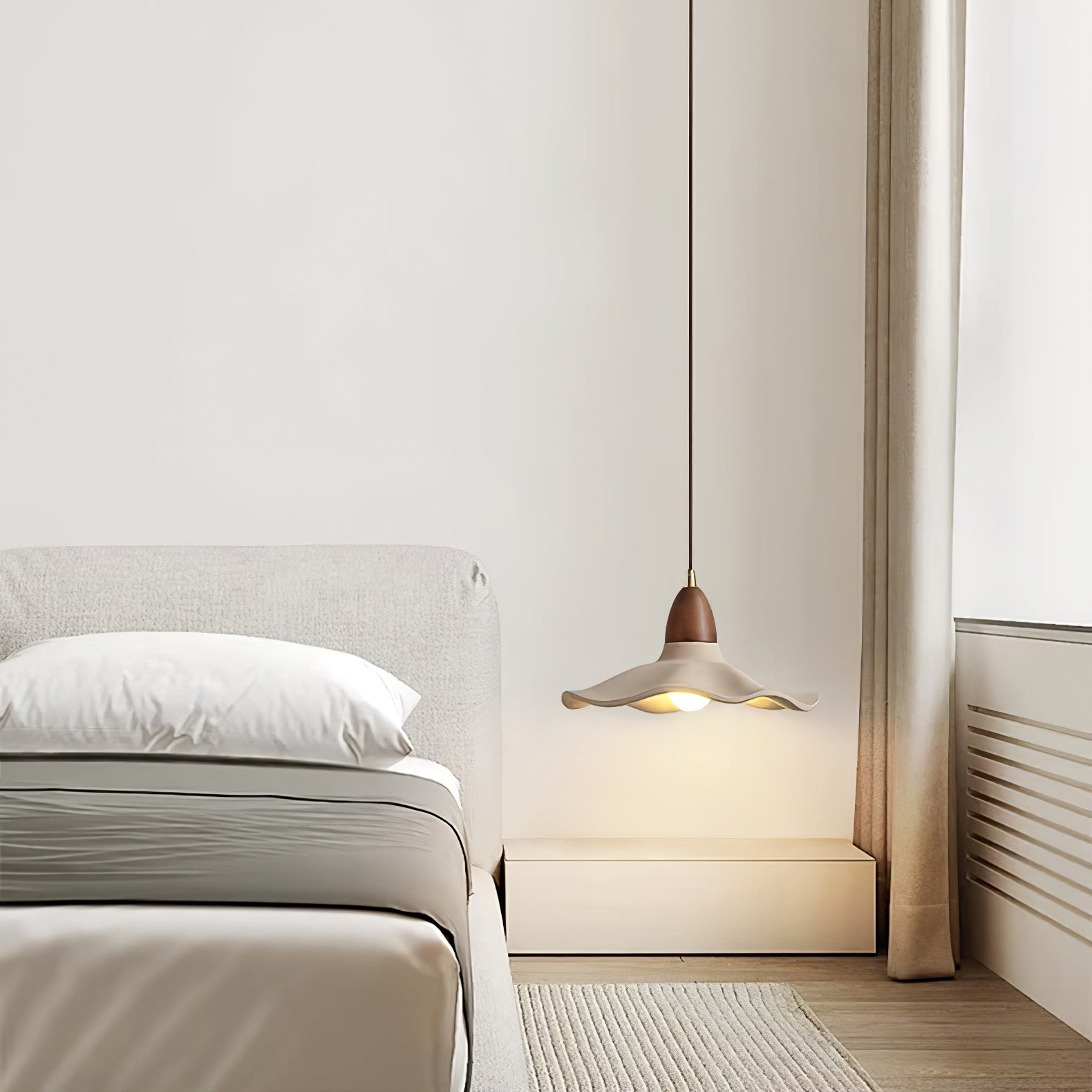 Siro Cement Wave Pendant Light-Neutral Decor
