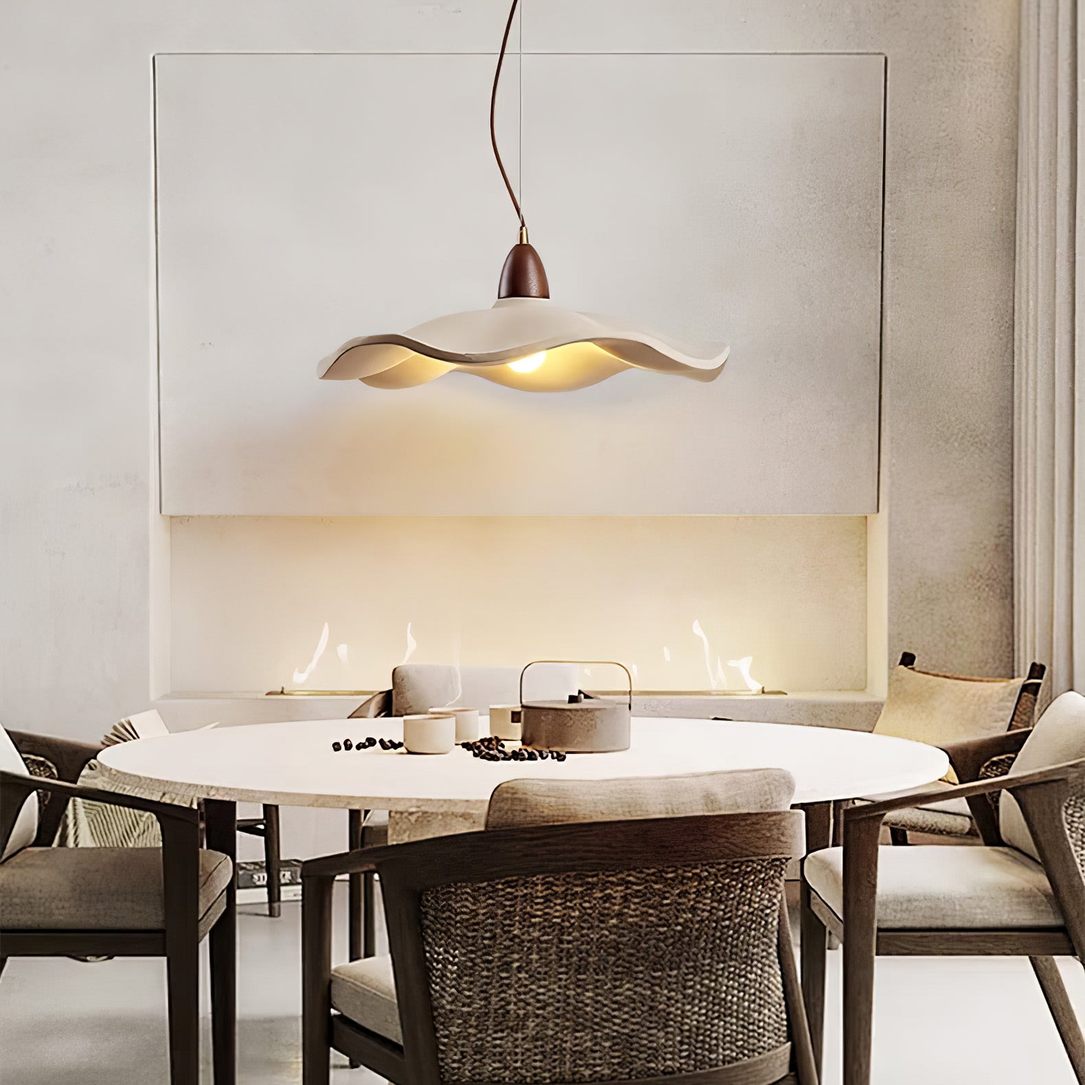 Siro Cement Wave Pendant Light-Neutral Decor