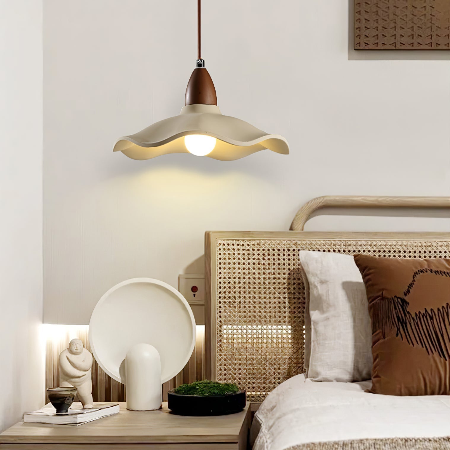 Siro Cement Wave Pendant Light-Neutral Decor