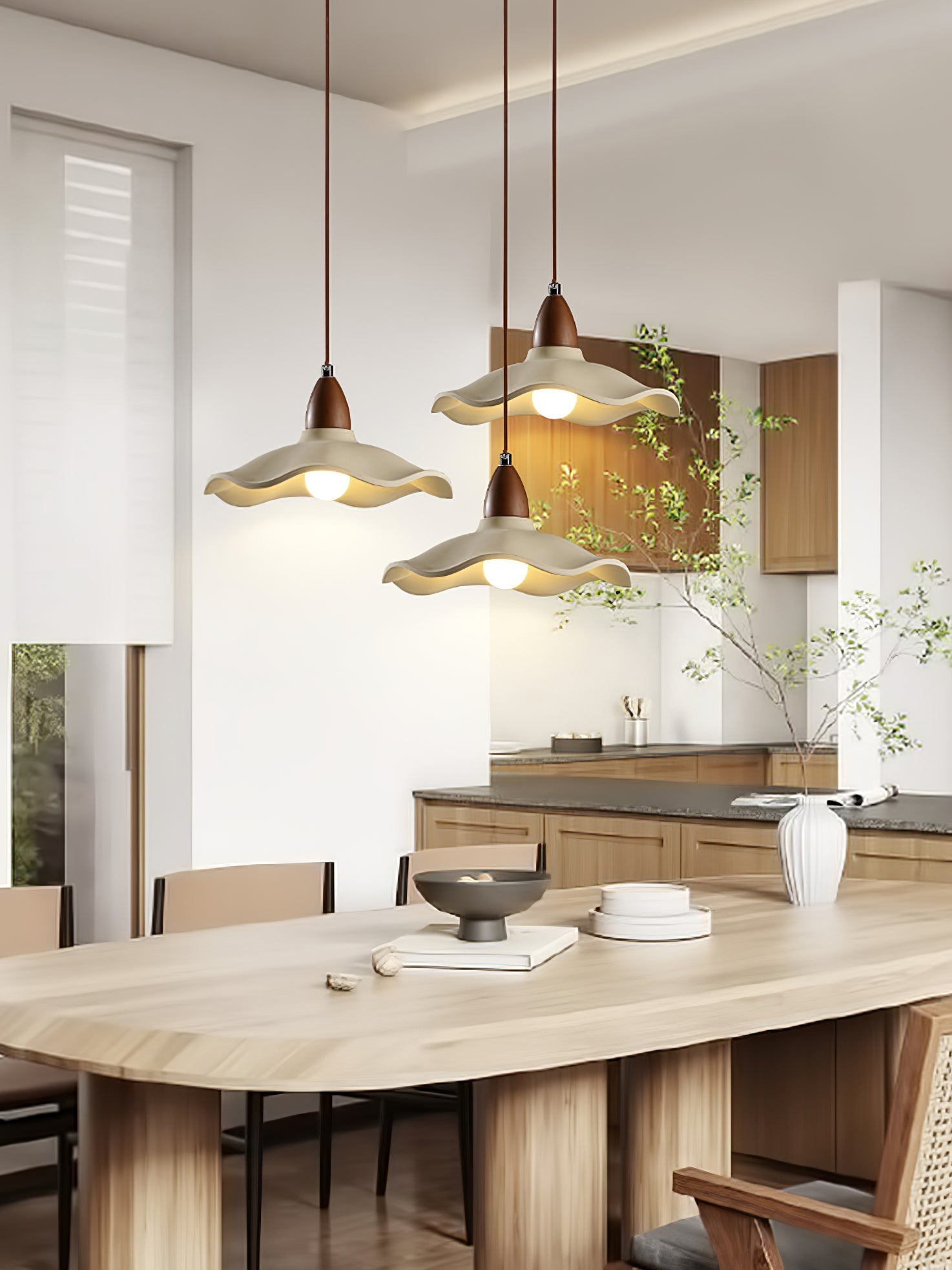 Siro Cement Wave Pendant Light-Neutral Decor