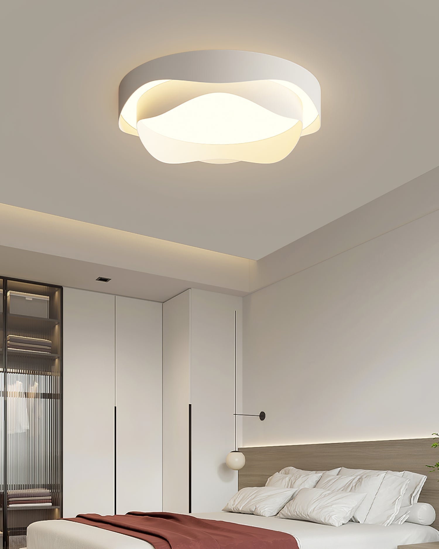Vevelo Ceiling Lamp White for Living Room-Neutral Decor