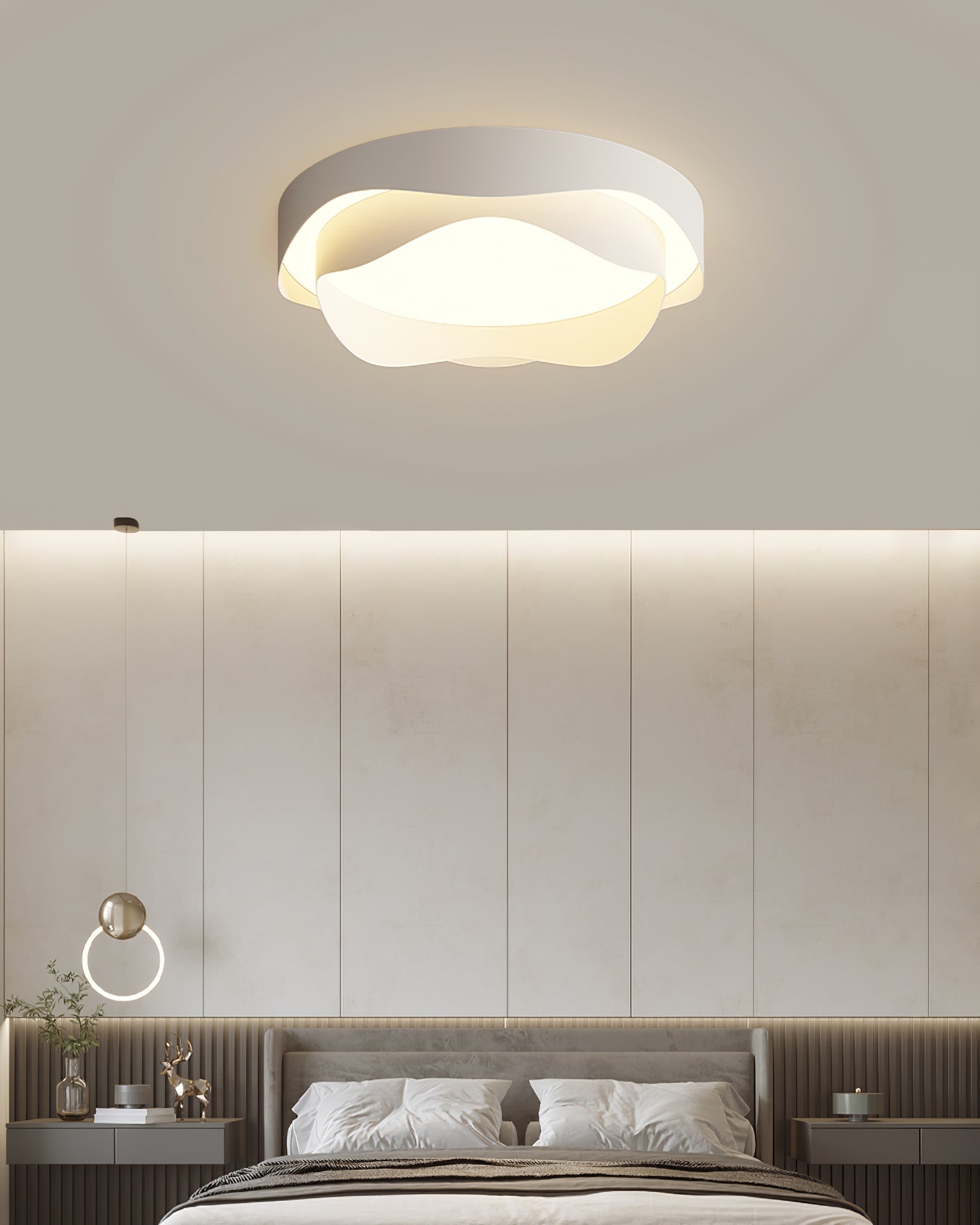 Vevelo Ceiling Lamp White for Living Room-Neutral Decor