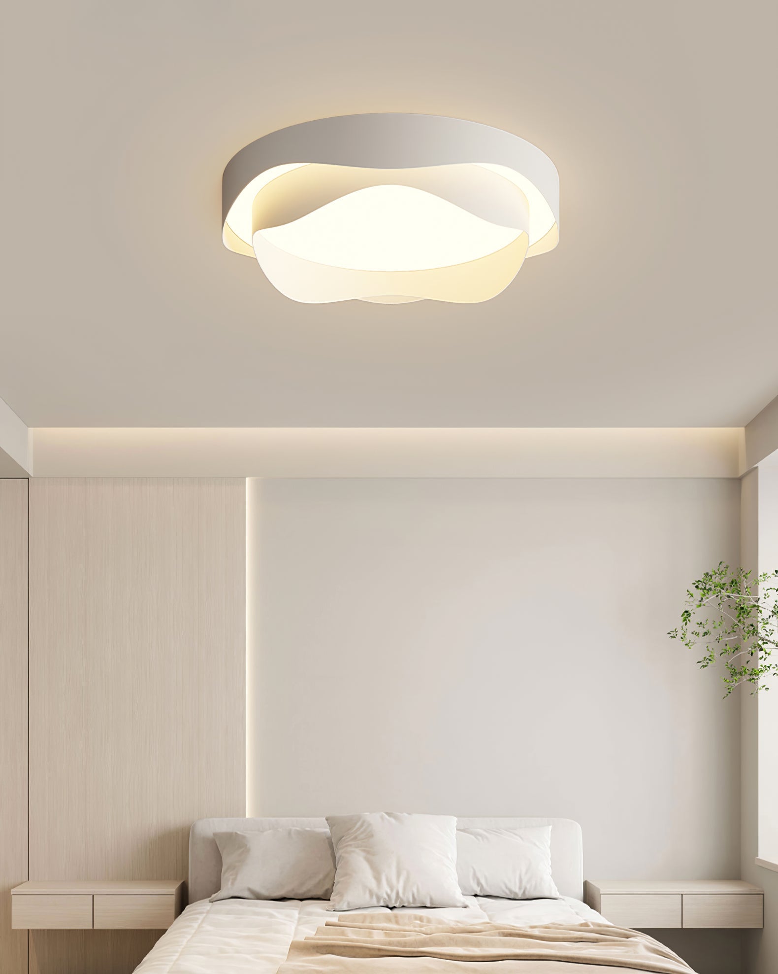 Vevelo Ceiling Lamp White for Living Room-Neutral Decor