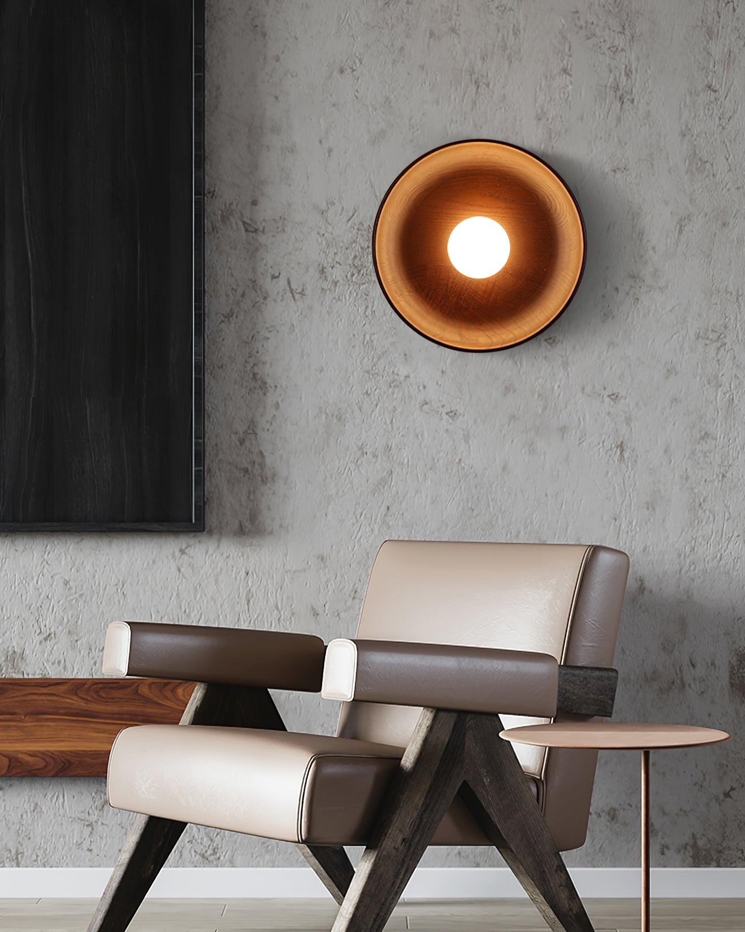 Sirixa Modern Minimalist Glass Wood Wall Lamp-Neutral Decor