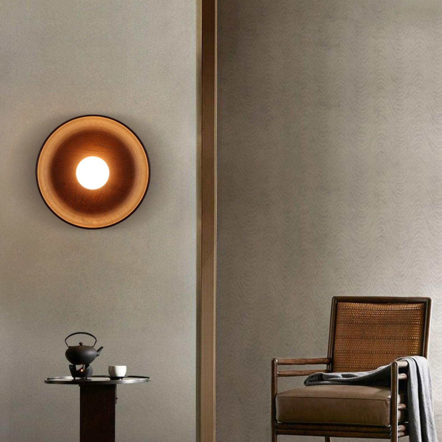 Sirixa Modern Minimalist Glass Wood Wall Lamp-Neutral Decor