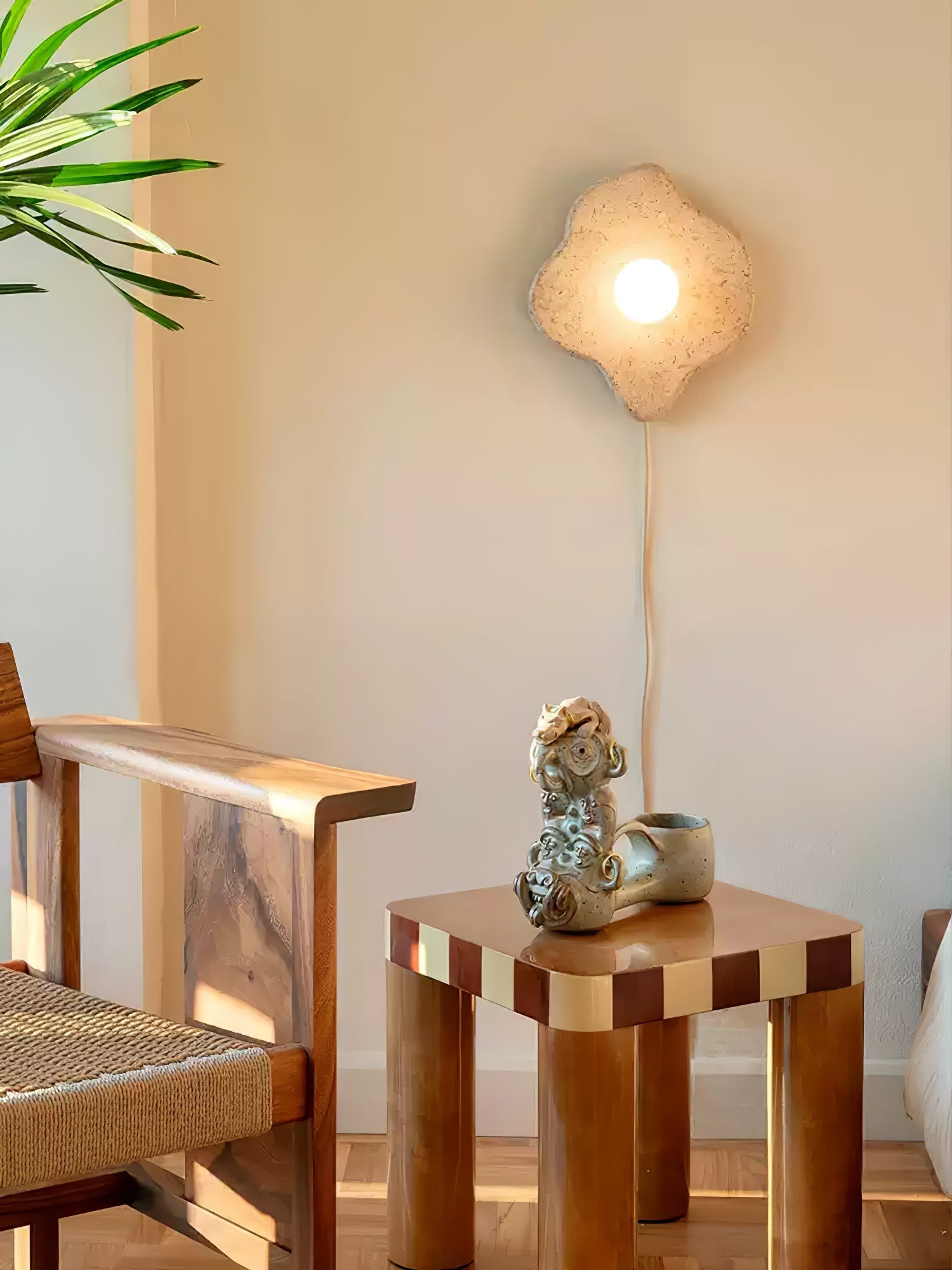 Bloom Rustic Marble Wall Lamp-Neutral Decor