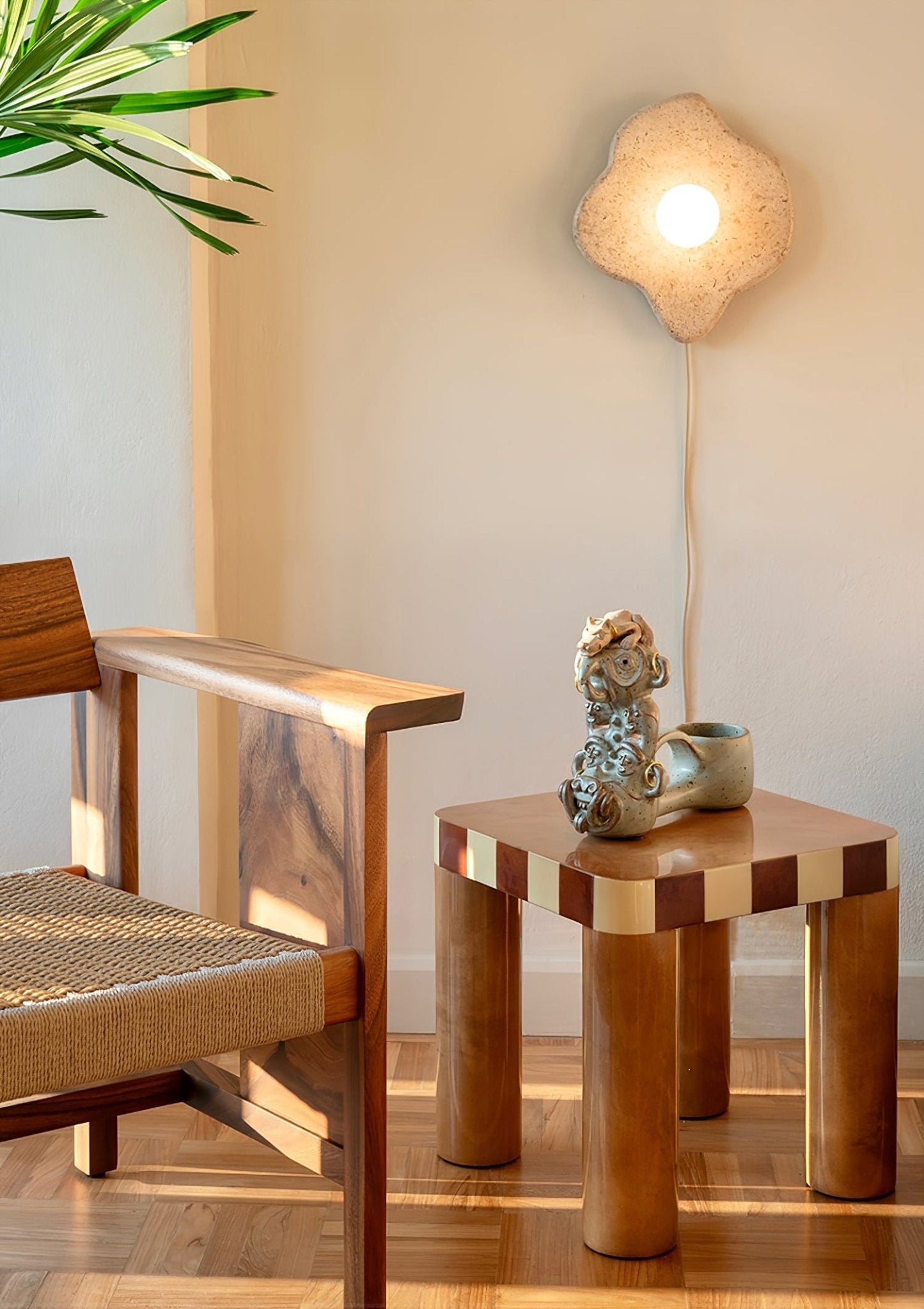 Bloom Rustic Marble Wall Lamp-Neutral Decor