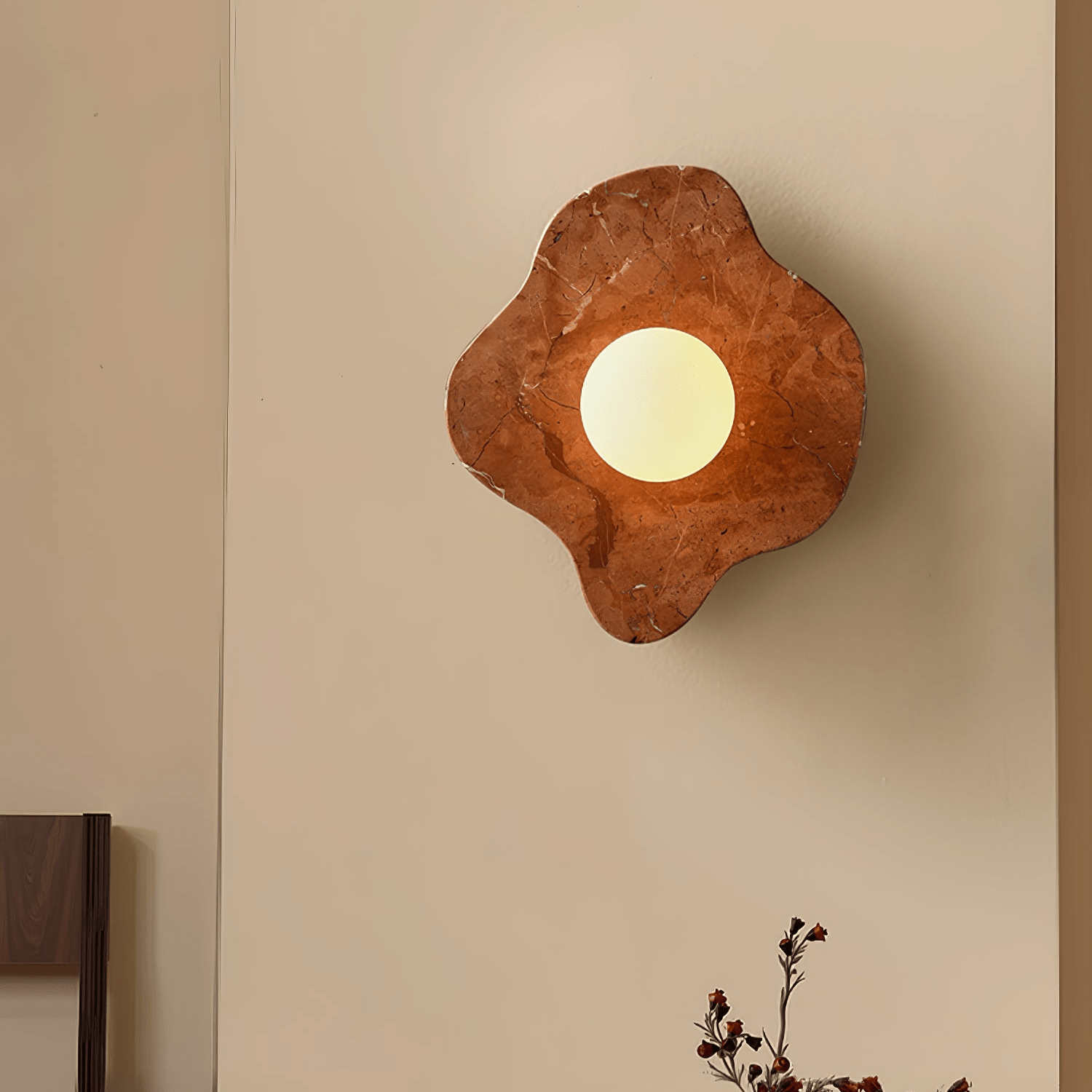 Bloom Rustic Marble Wall Lamp-Neutral Decor