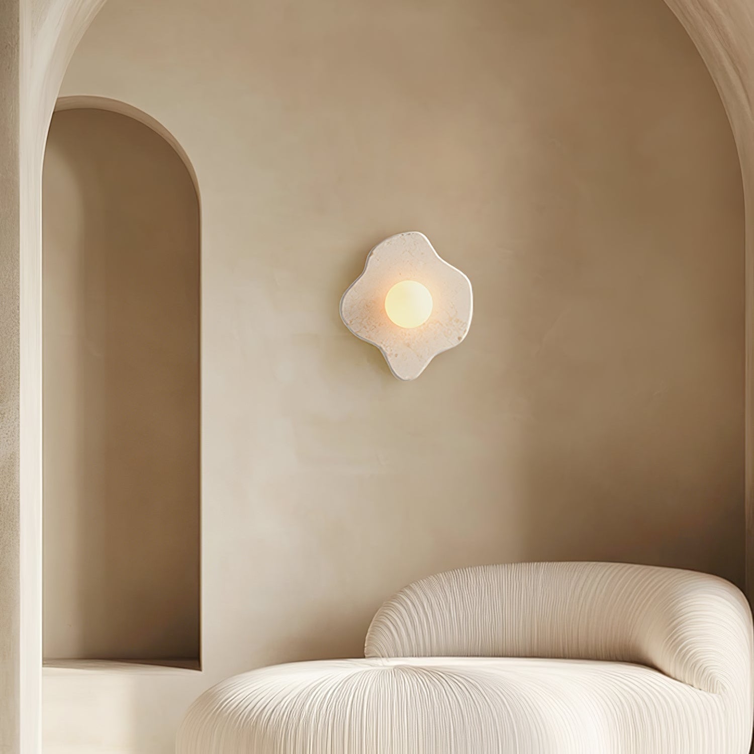 Bloom Rustic Marble Wall Lamp-Neutral Decor