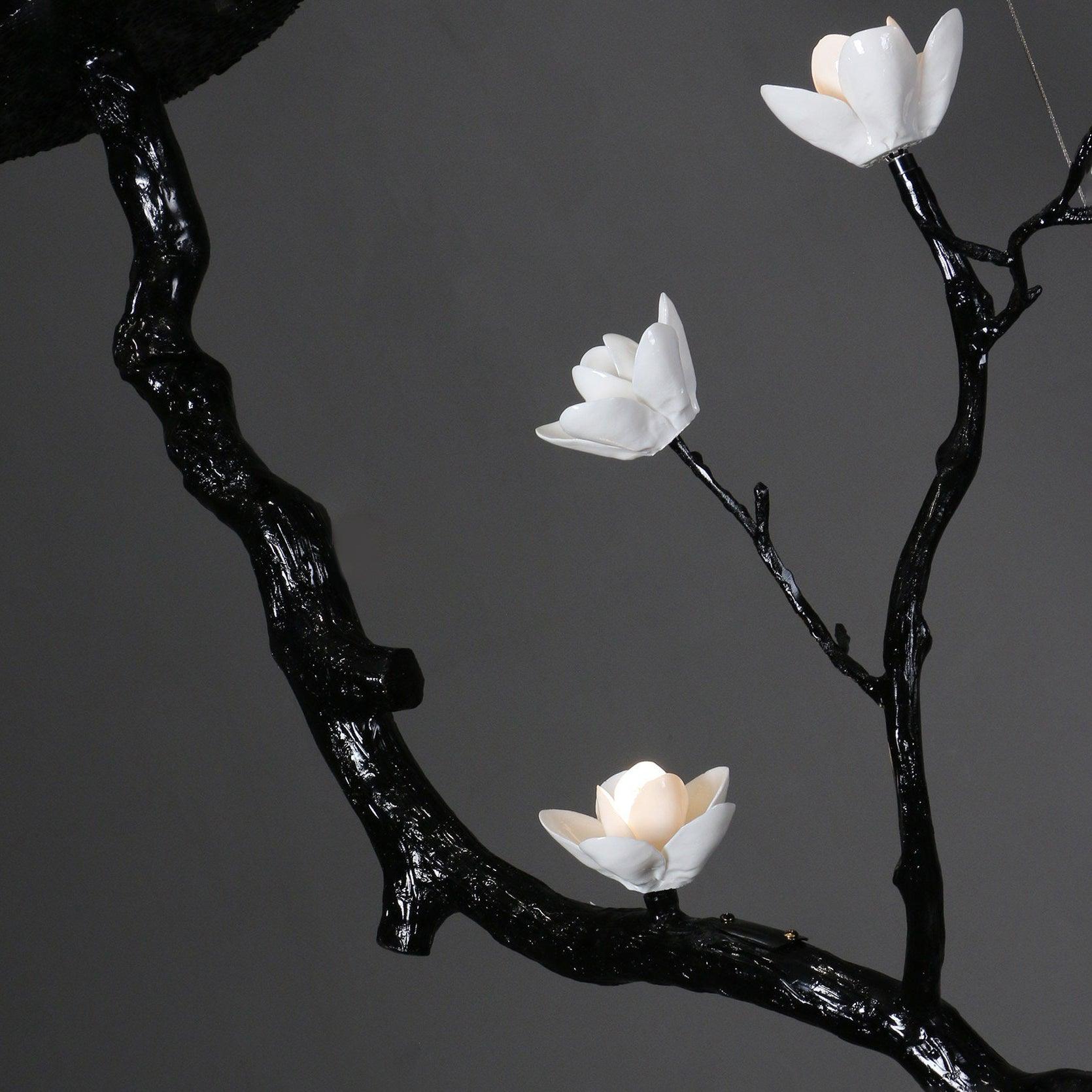 Lustra Chandelier Ceramic Flower Black Branch-Neutral Decor